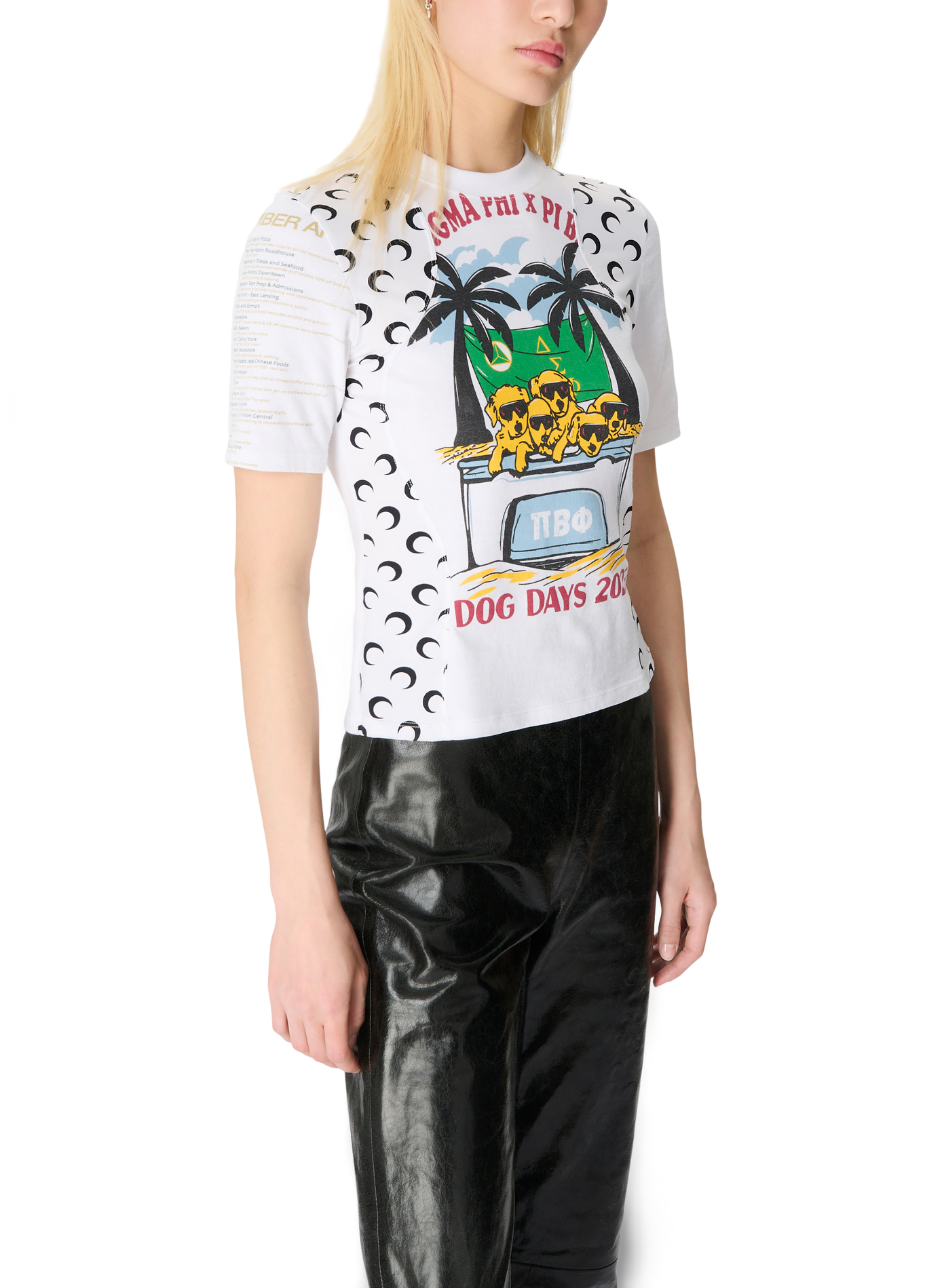 T-shirt baby fit en jersey upcyclé MARINE SERRE Blanc