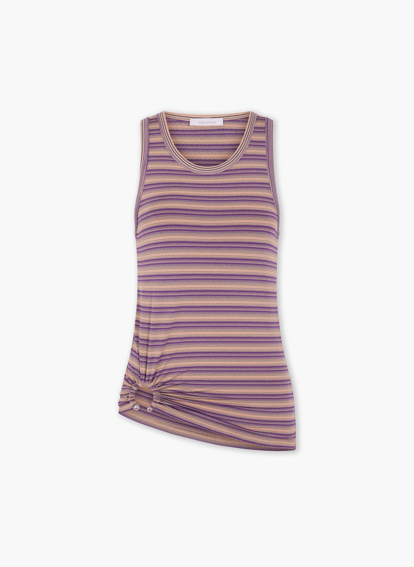 Débardeur piercing rayé en jersey viscose RABANNE Violet