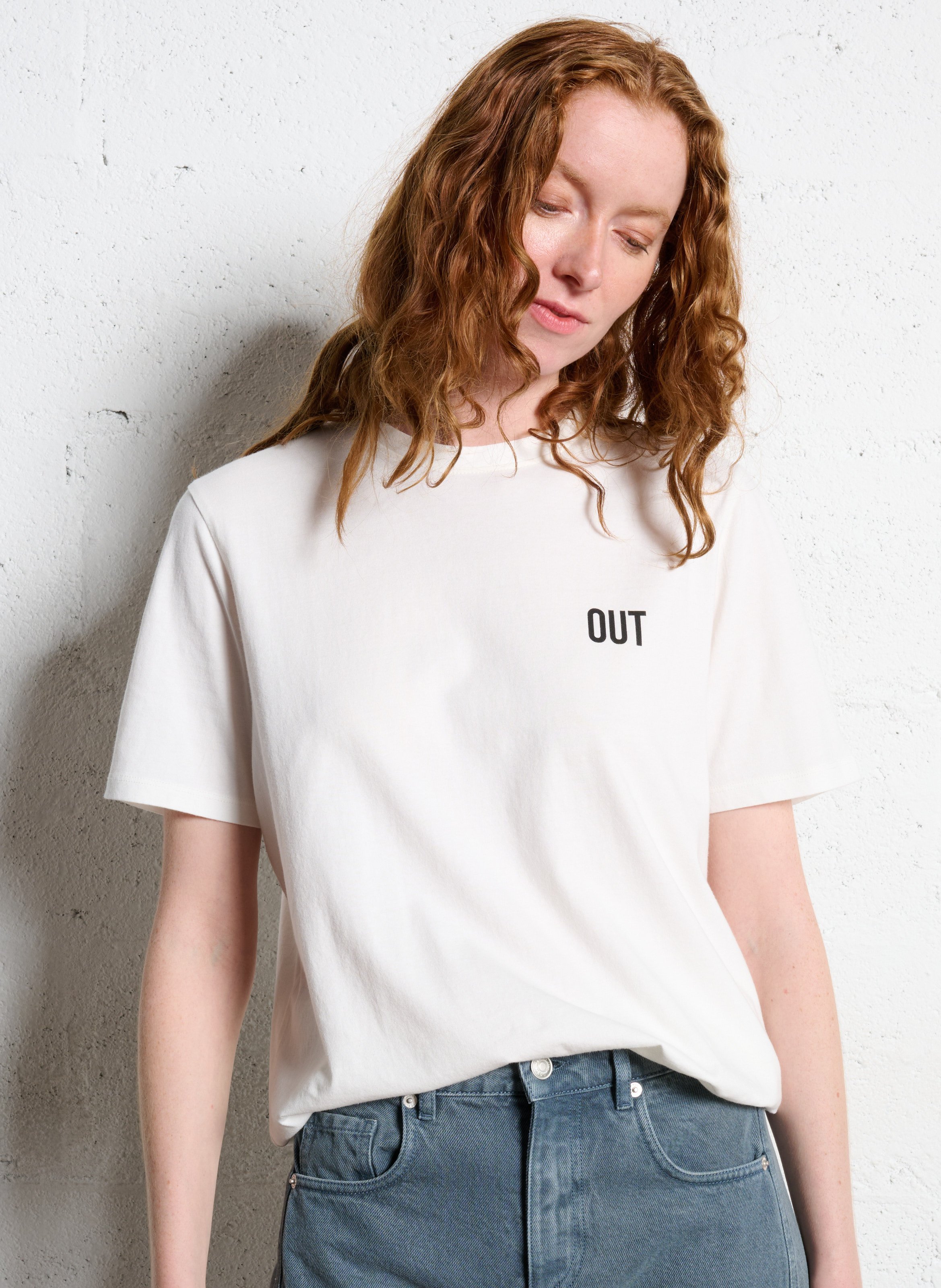 Tee-shirt oversize col rond en coton IKKS Blanc