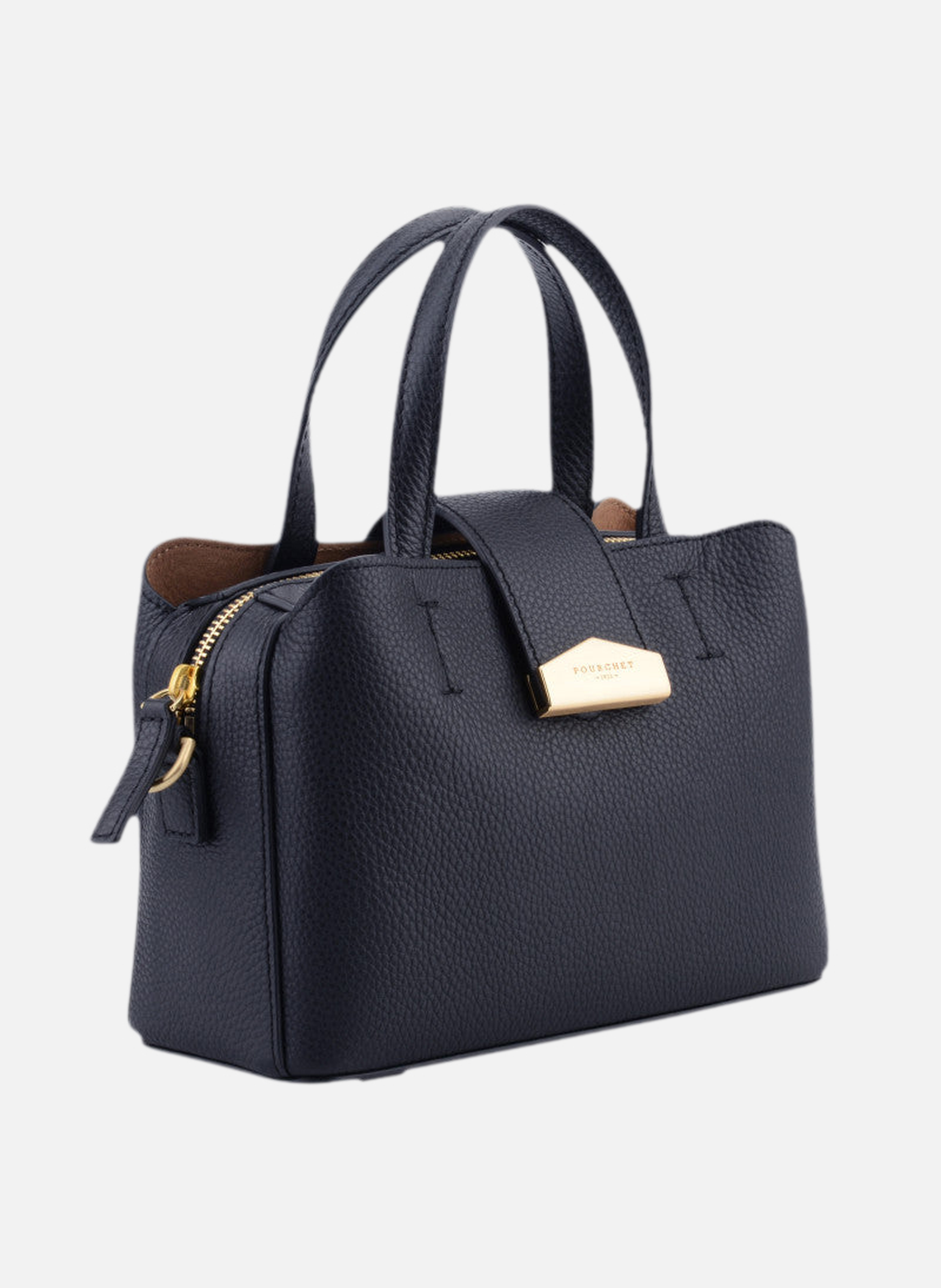 Cavalcade | sac porté épaule mm en cuir de vachette | Bleu POURCHET Femme