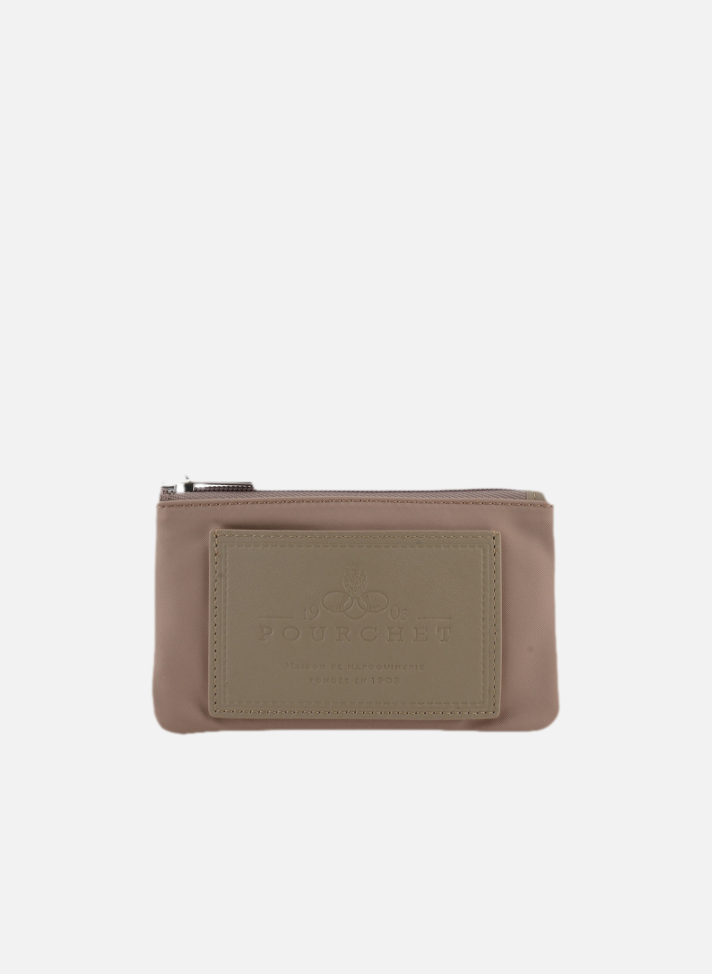 Escale | porte-monnaie pm en toile garnie cuir  Mastic