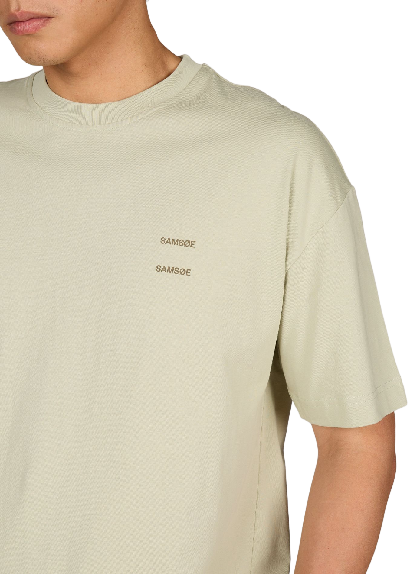 T-shirt droit uni en coton SAMSOE SAMSOE Vert