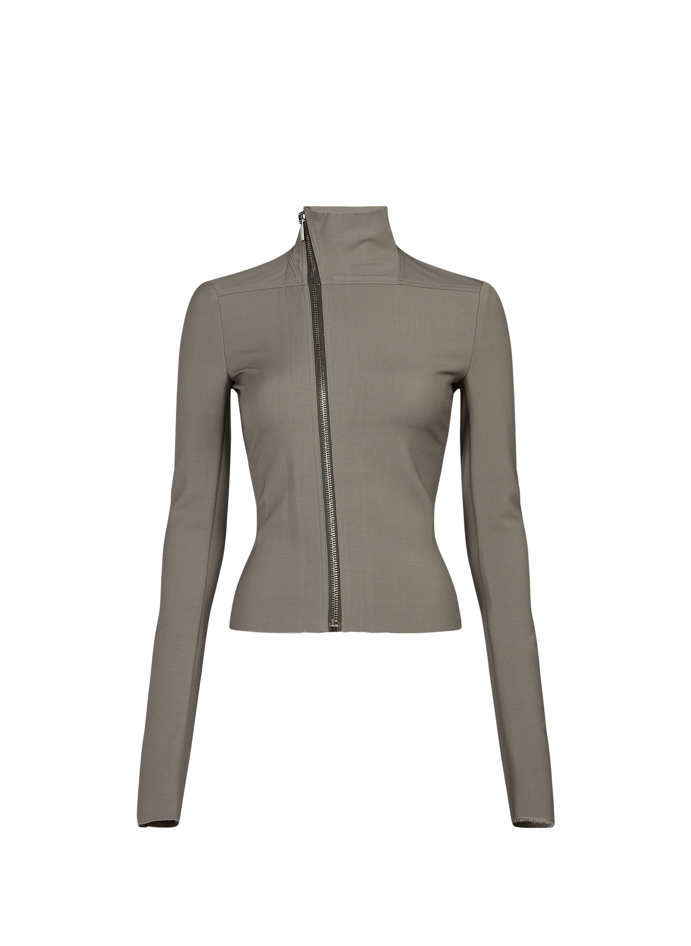 Asymmetrische Jacke mit Stehkragen aus Mischwolle RICK OWENS Grau