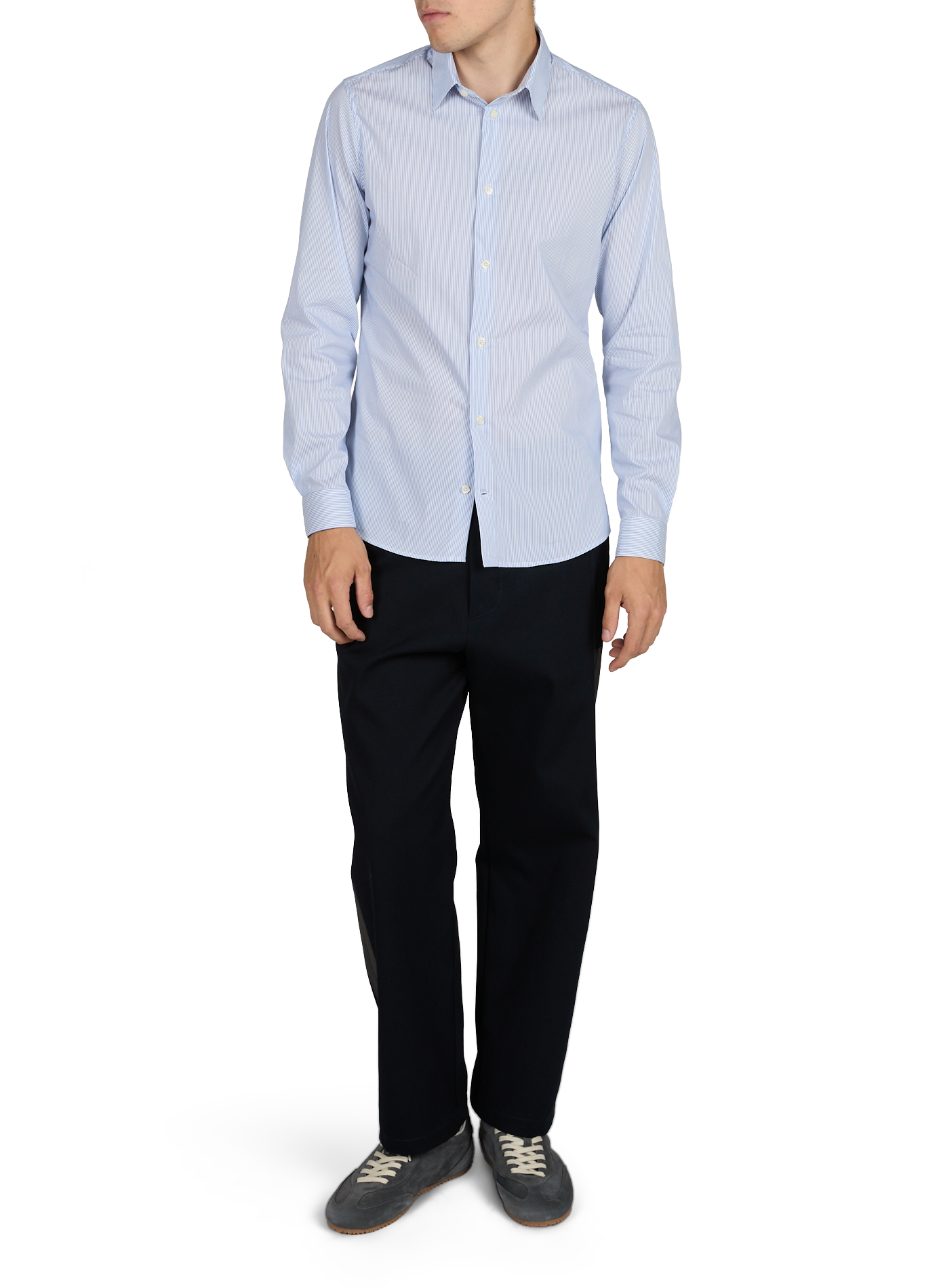 Long-sleeved striped cotton shirt AU PRINTEMPS PARIS Blue