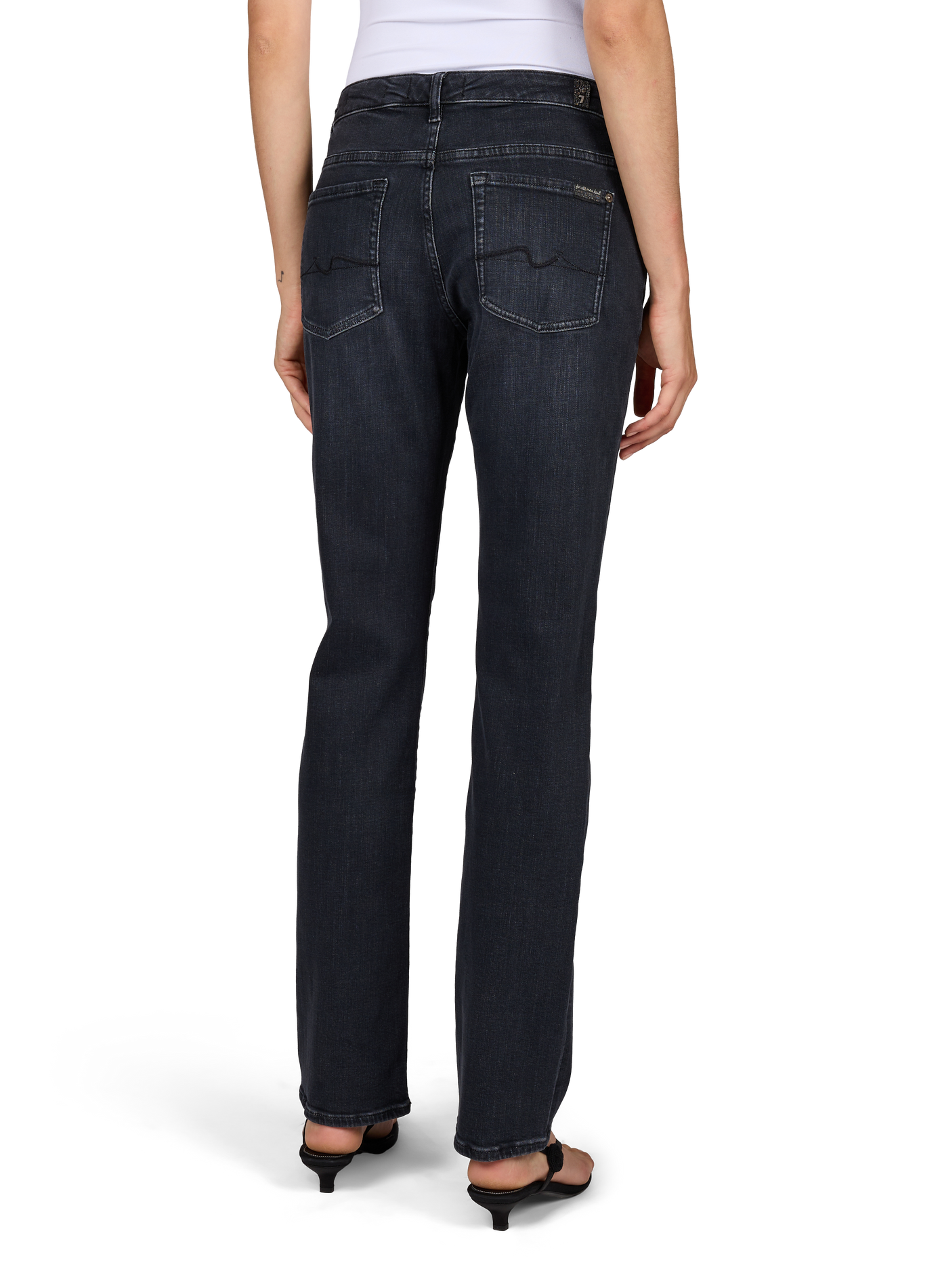 Faded straight-cut jeans 7 FOR ALL MANKIND Black