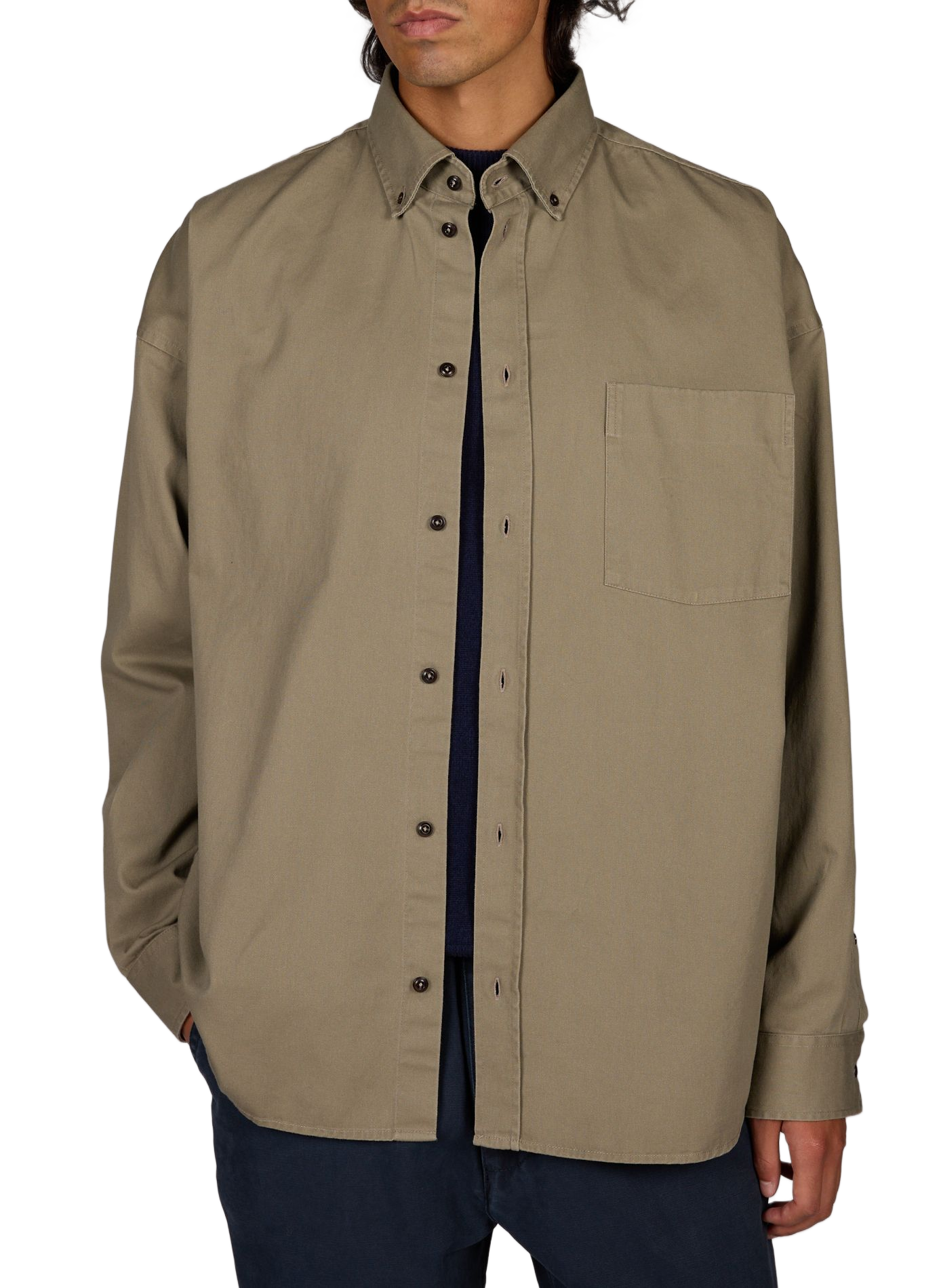 American collar cotton overshirt BELLEROSE Beige