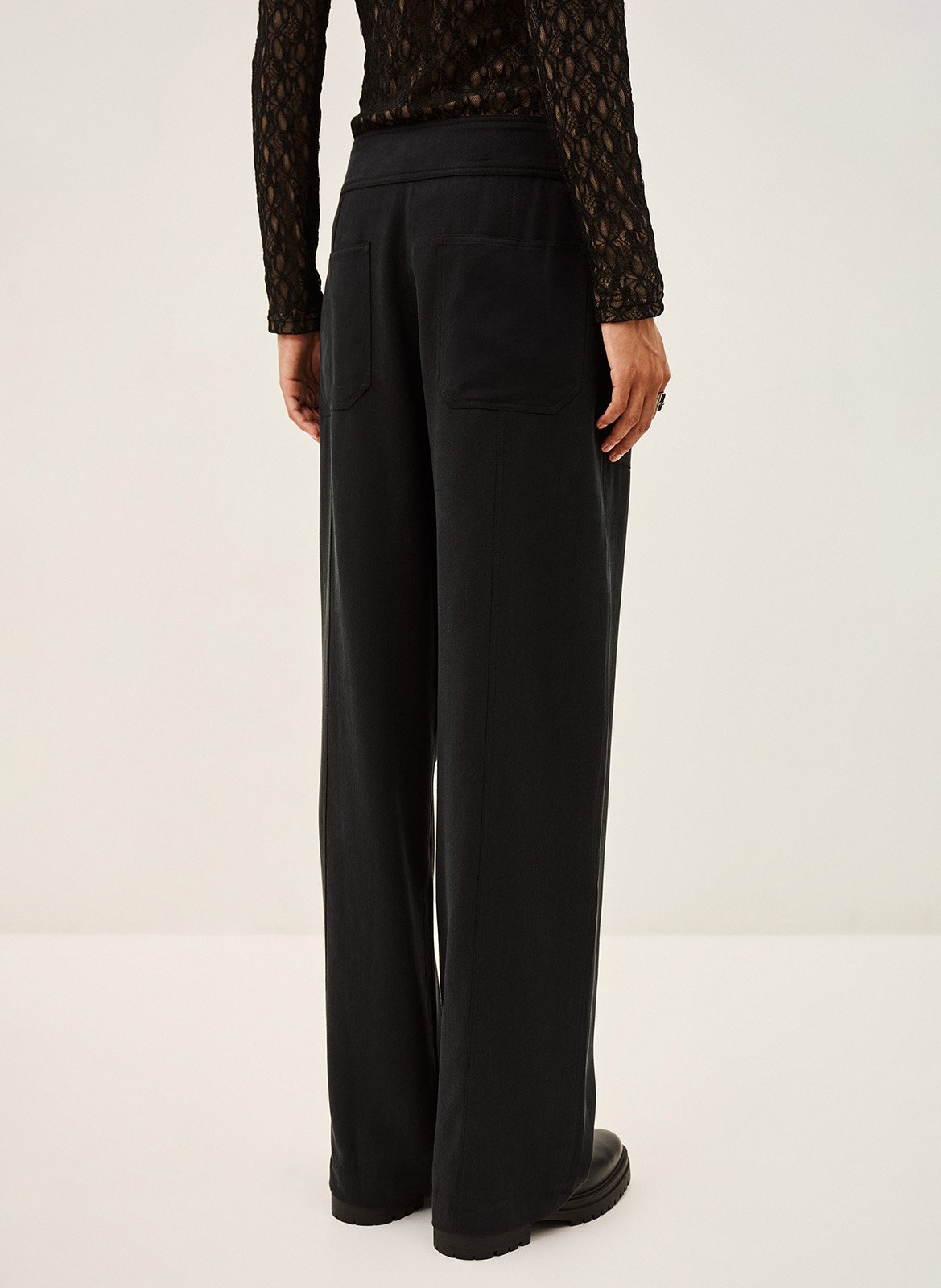 Pantalon fluide taille haute uni pavana BA&SH Noir