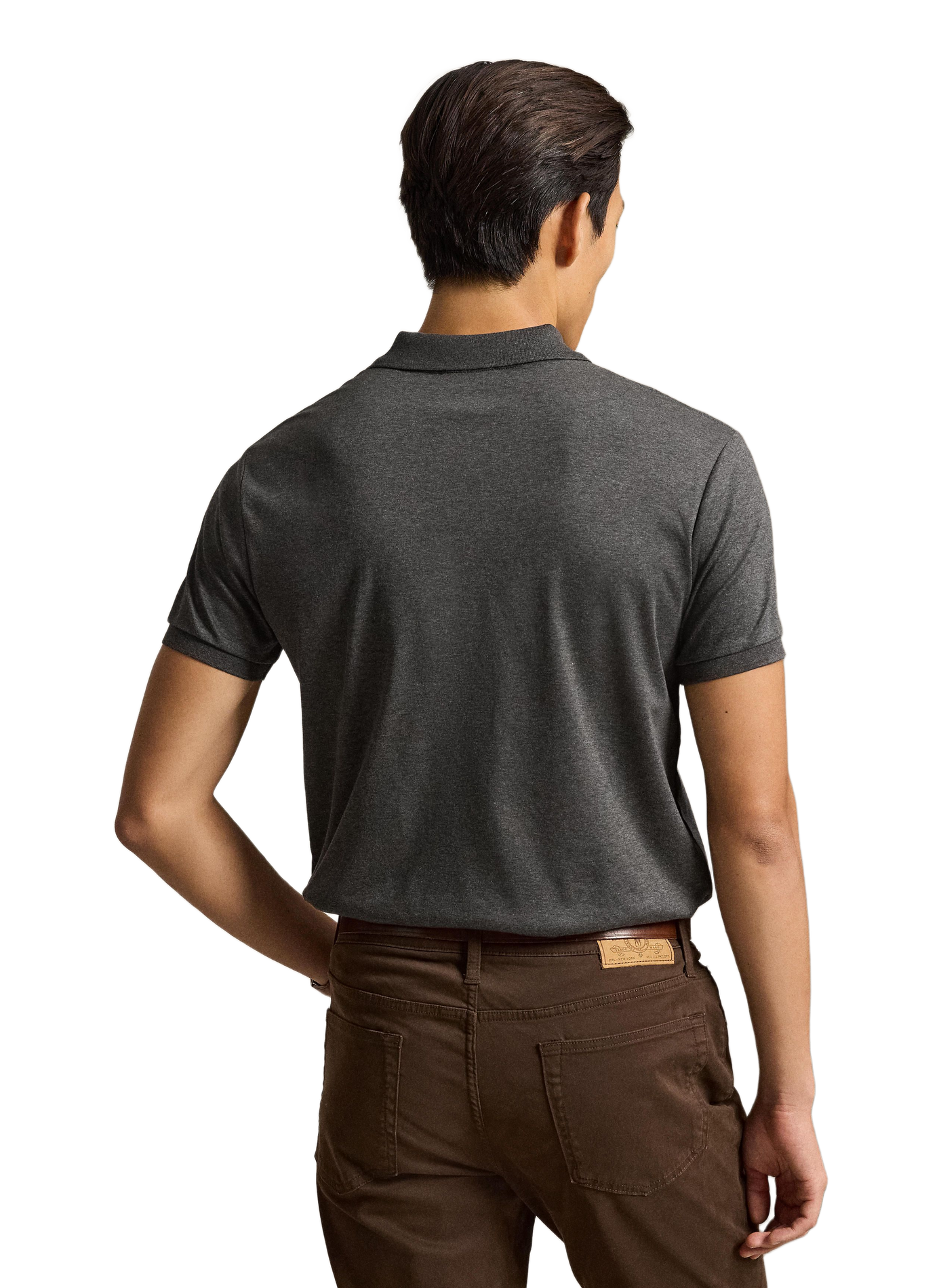 Polo droit en piqué de coton POLO RALPH LAUREN Gris