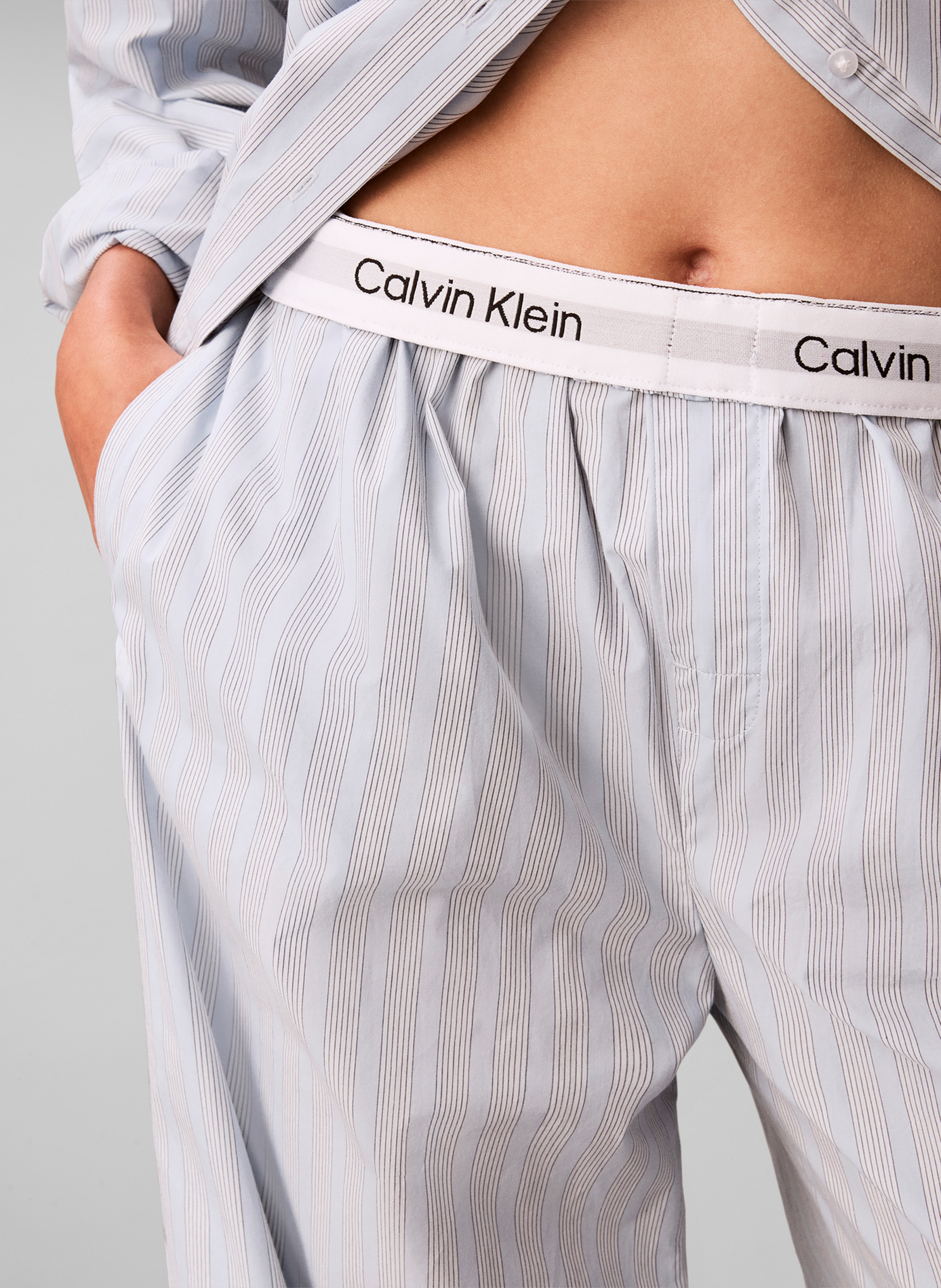 Pantalon de pyjama en coton CALVIN KLEIN Bleu