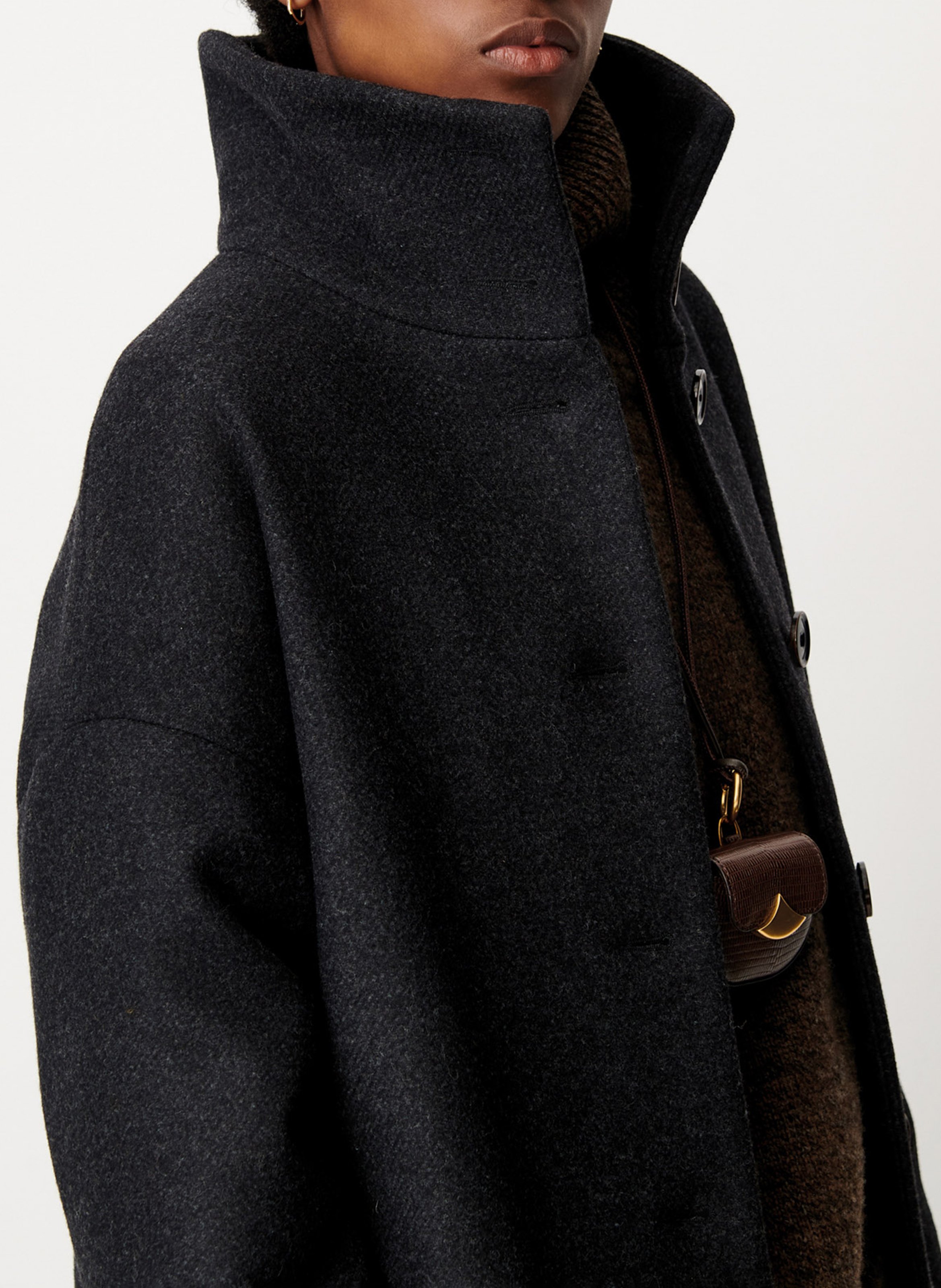 Manteau col montant en laine mélangée paradise SESSUN Gris