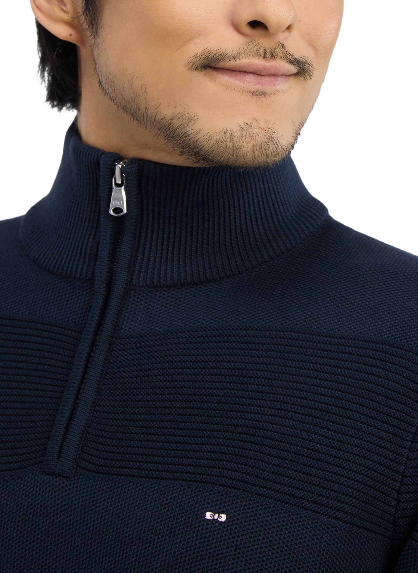 Pull col montant en coton mélangé EDEN PARK Blauw