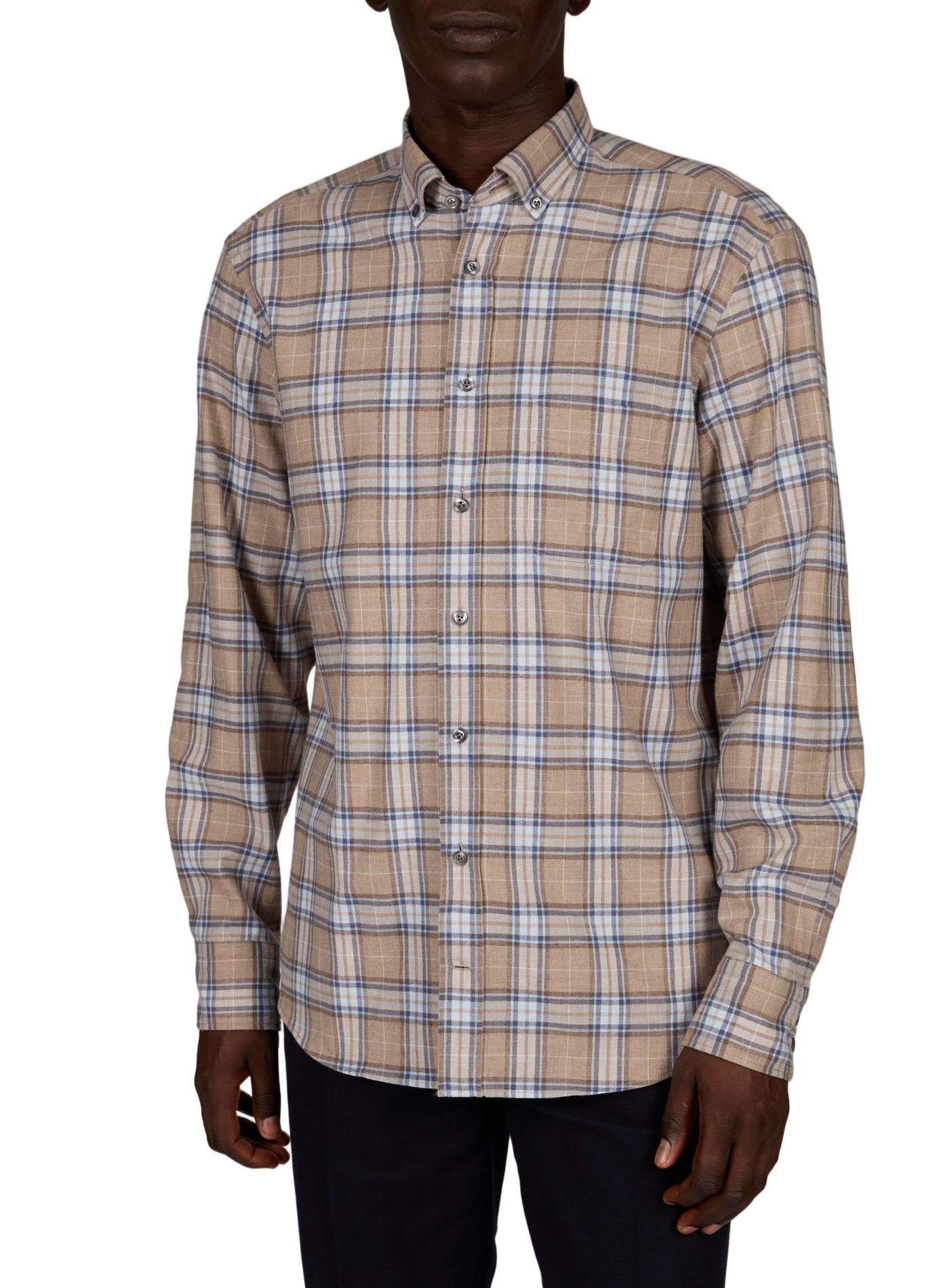 Straight cotton check shirt VAN LAACK Beige
