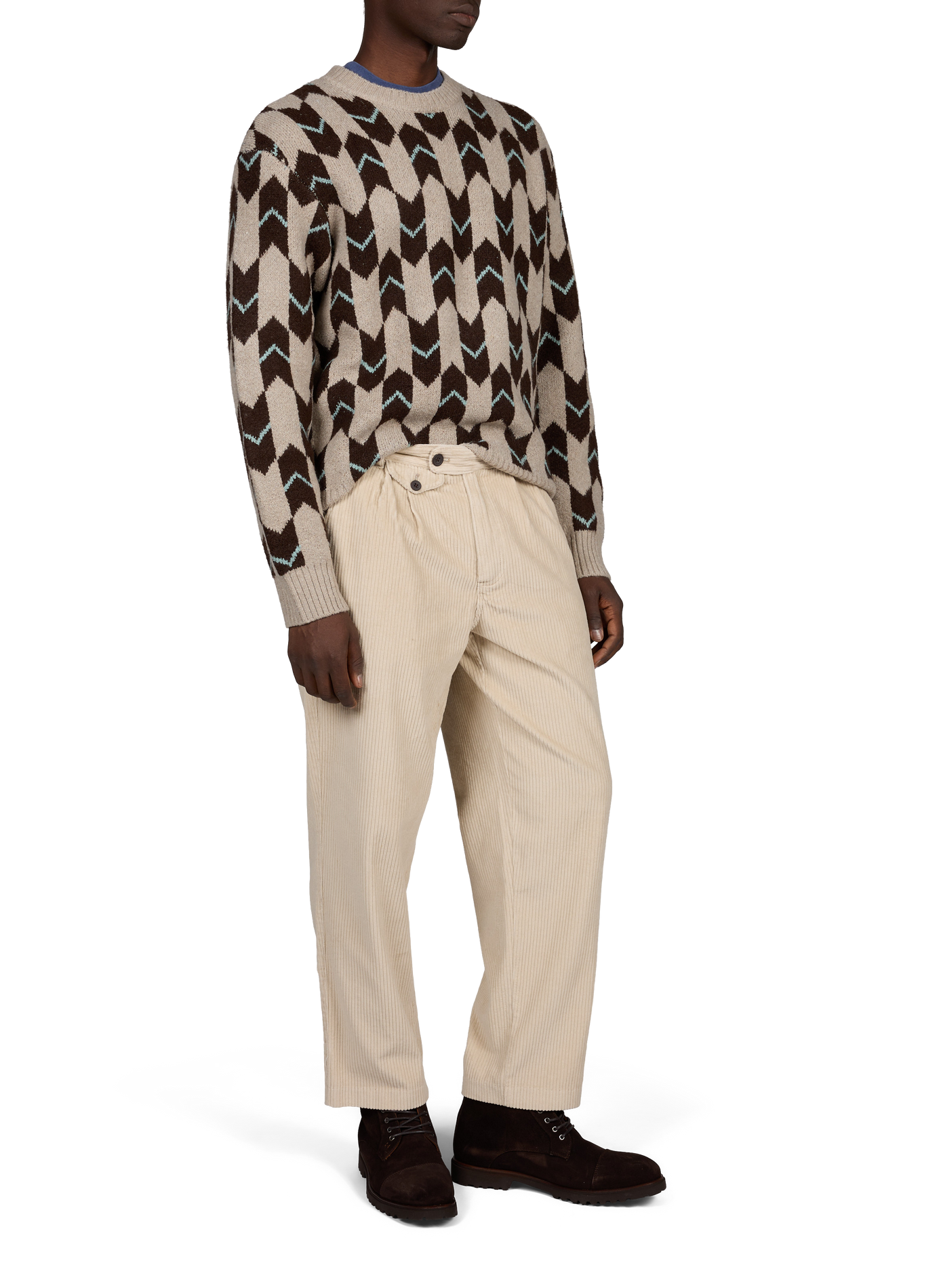 Rechte top met lange mouwen en print FARAH Bruin