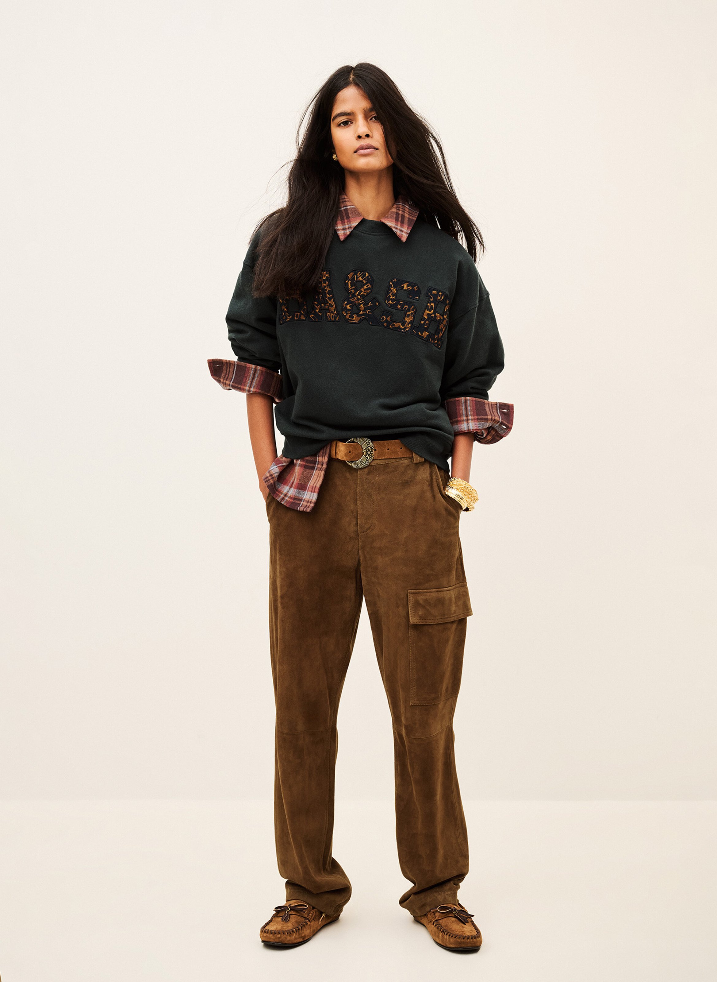 Sweat droit en coton mélangé brad | Bleu BA&SH Femme