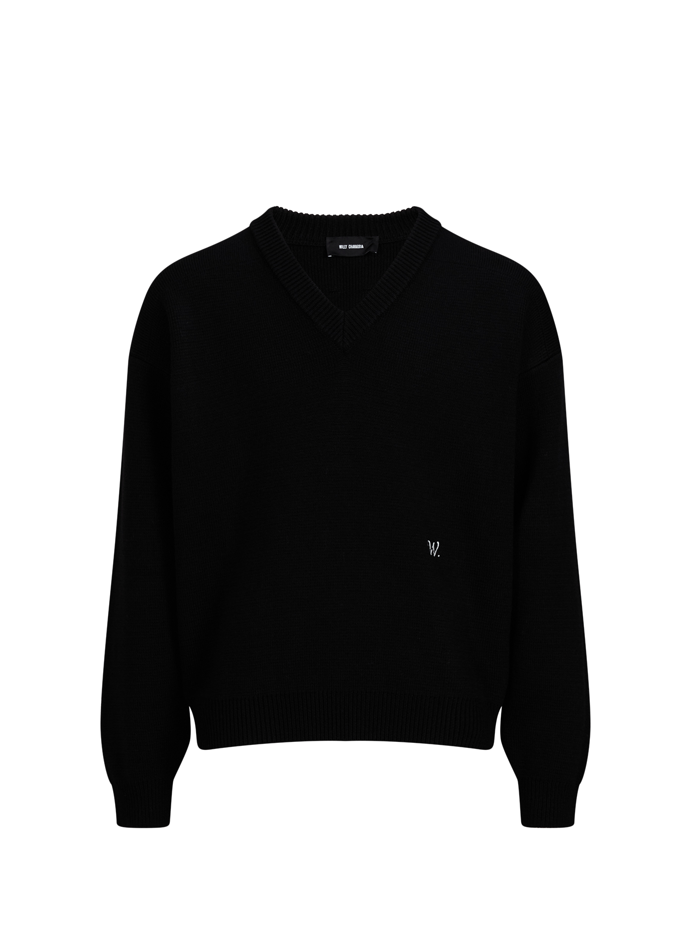 Wool V-neck jumper WILLY CHAVARRIA Black
