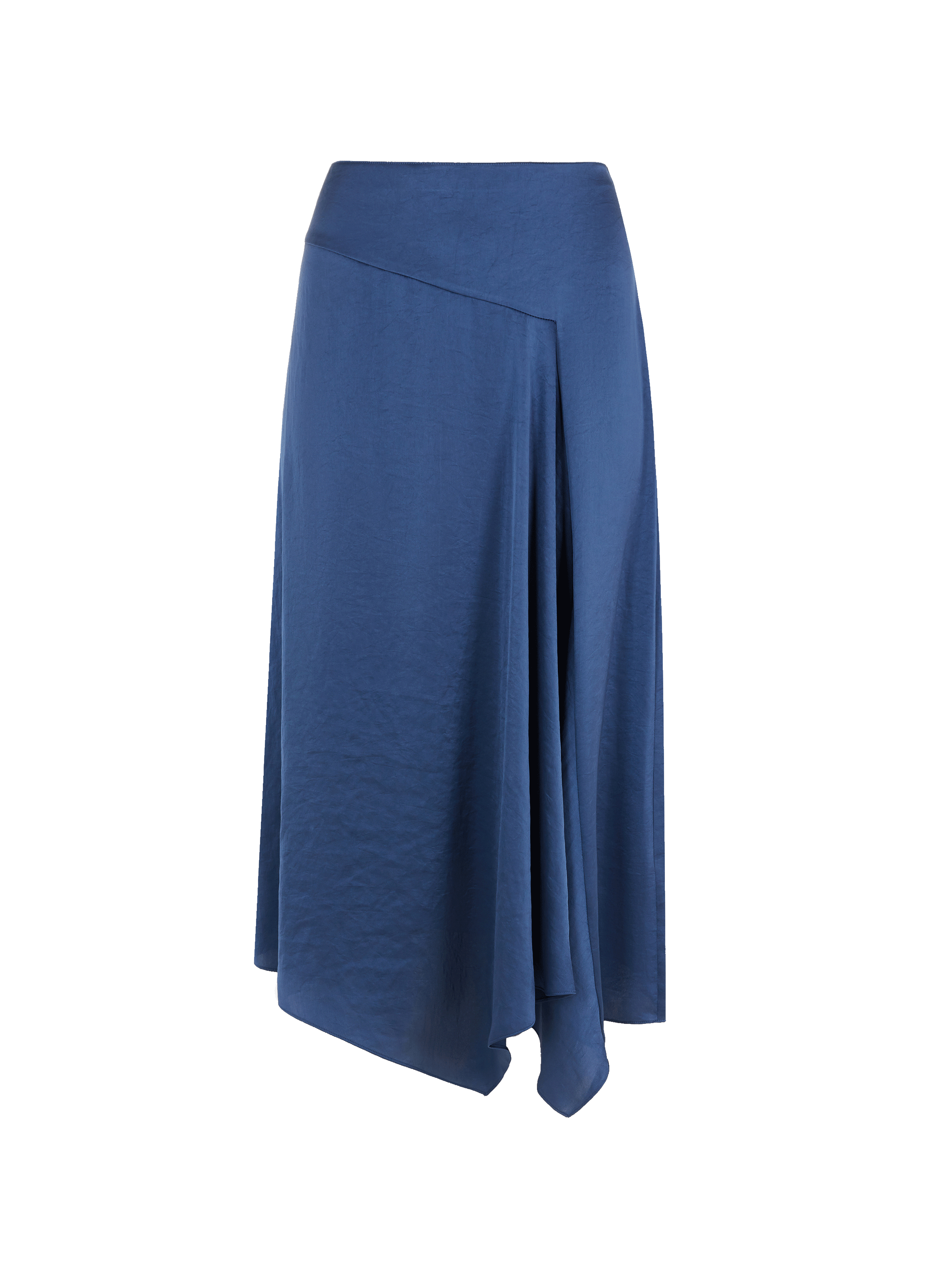 Jupe drapée asymétrique en satin
