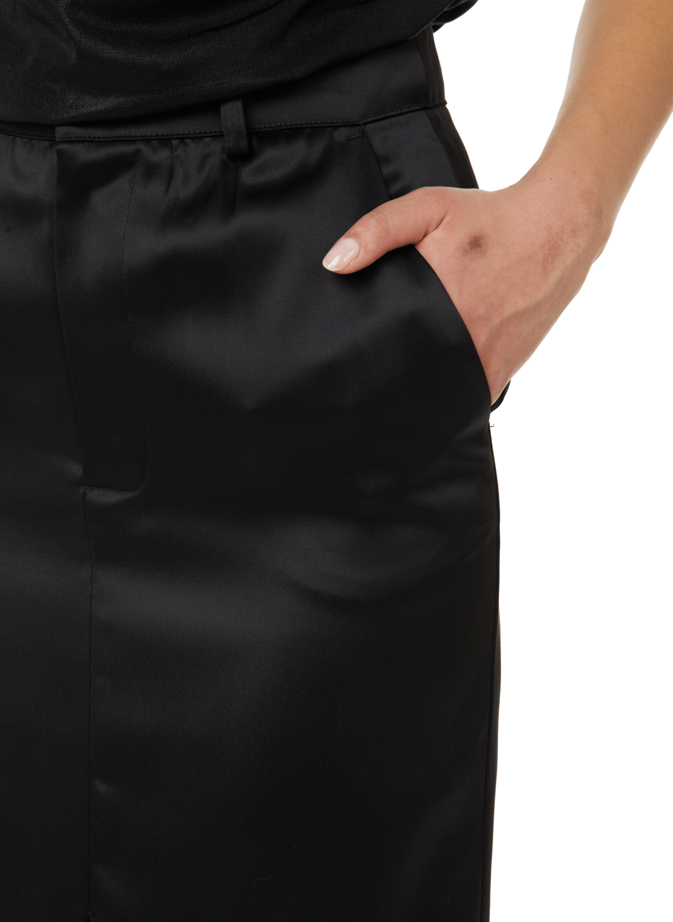 Satin pencil skirt SAISON 1865 Black