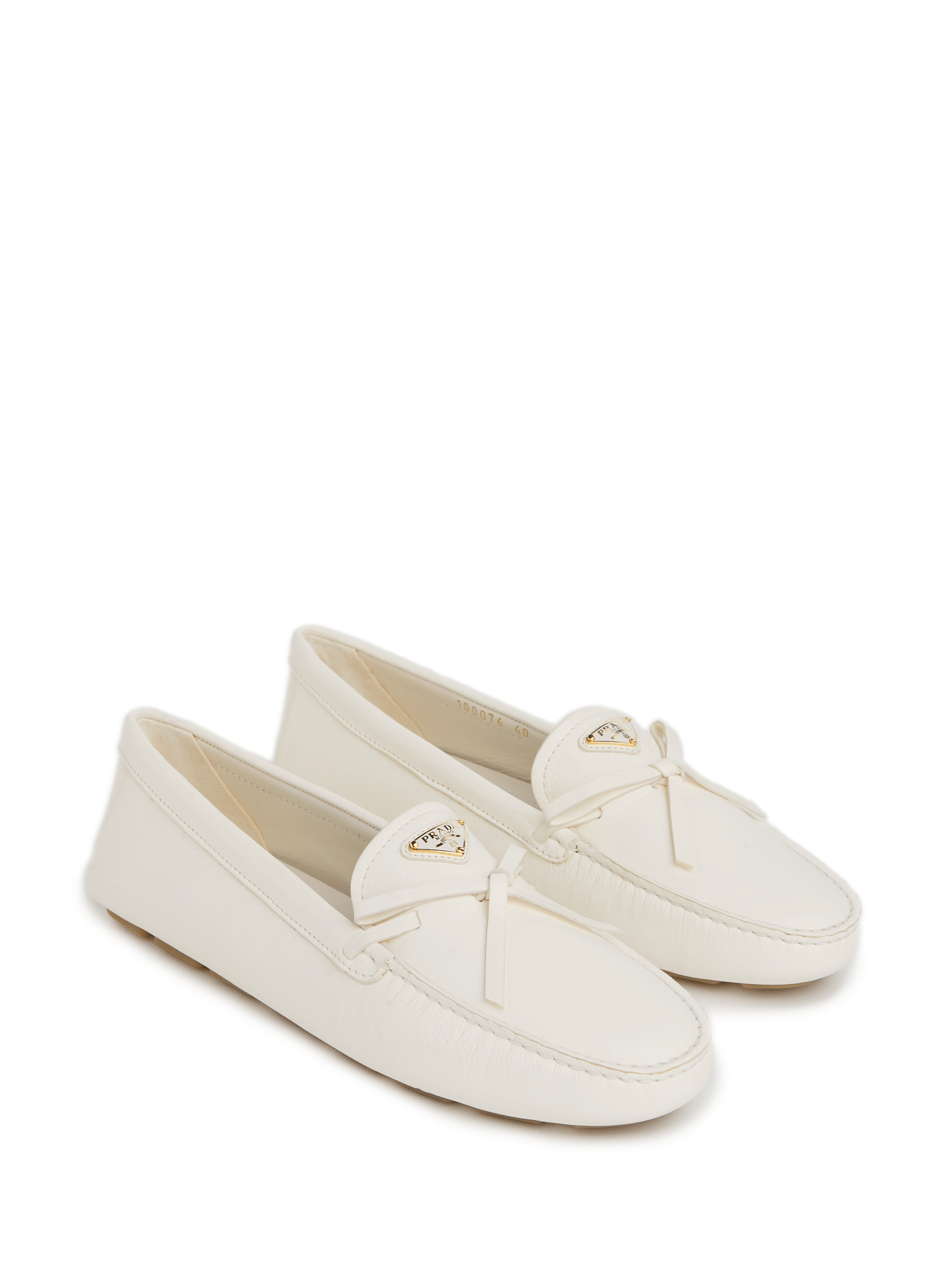 Leather loafers  PRADA White