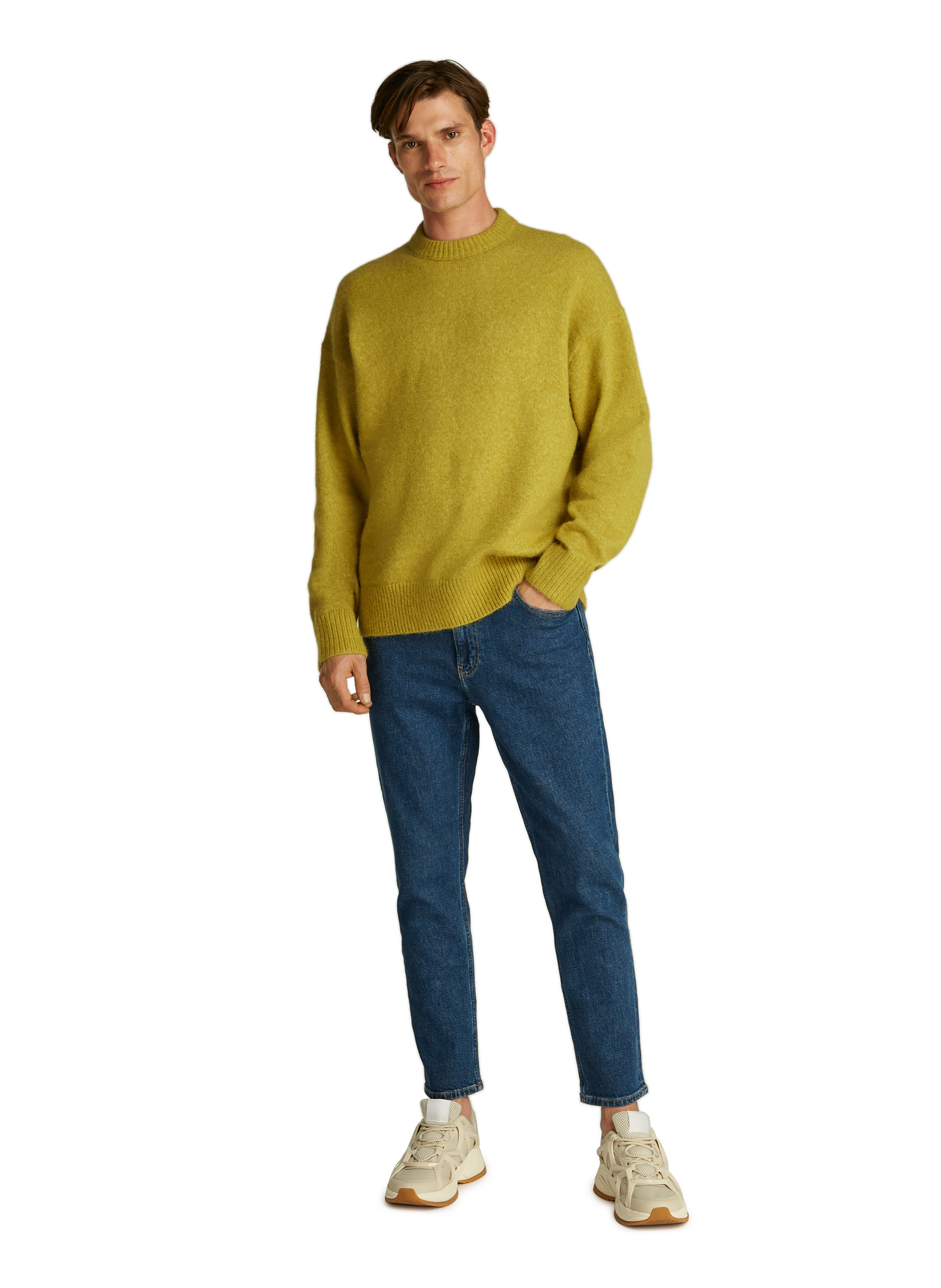 Pull col roulé Marron