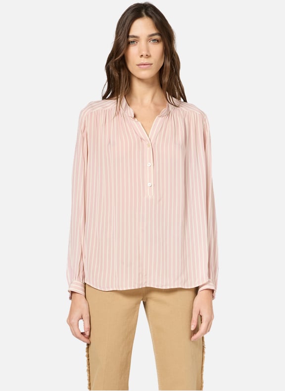 Blouse fluide à rayures - unyka Beige by GERARD DAREL GERARD DAREL Blouse fluide à rayures - unyka Beige