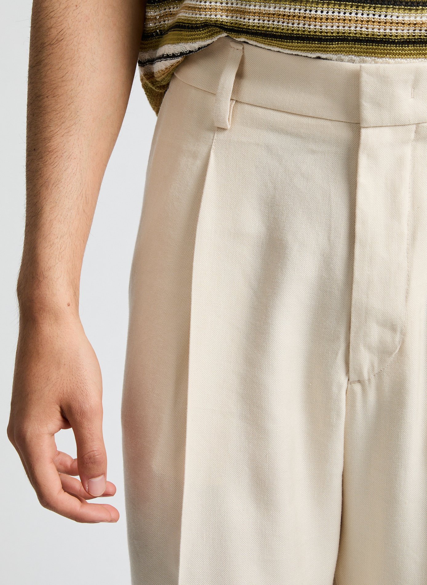 Linen-blend trousers Beige