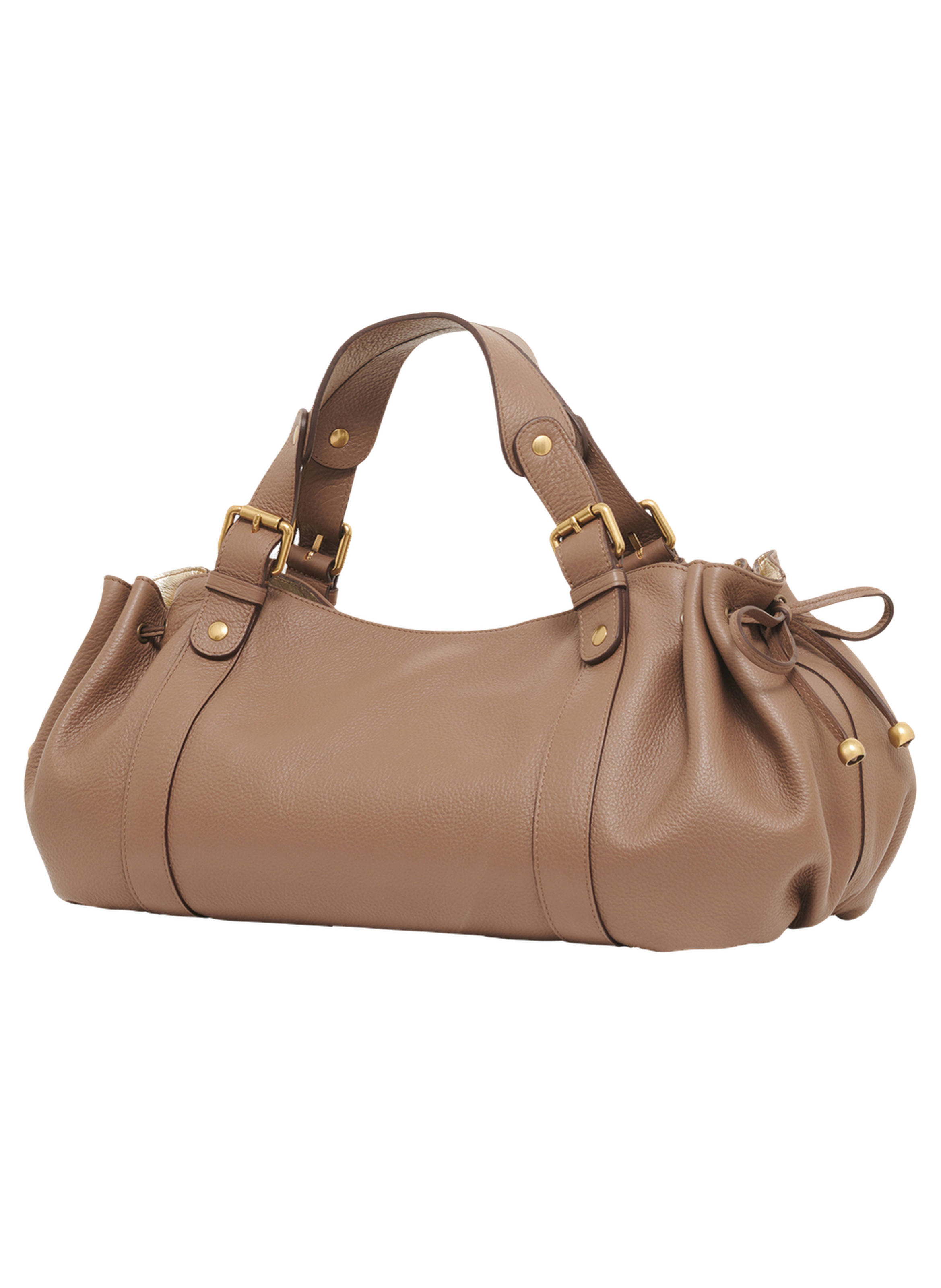 Sac à main en cuir grainé intérieur métallisé - 24h GERARD DAREL Beige