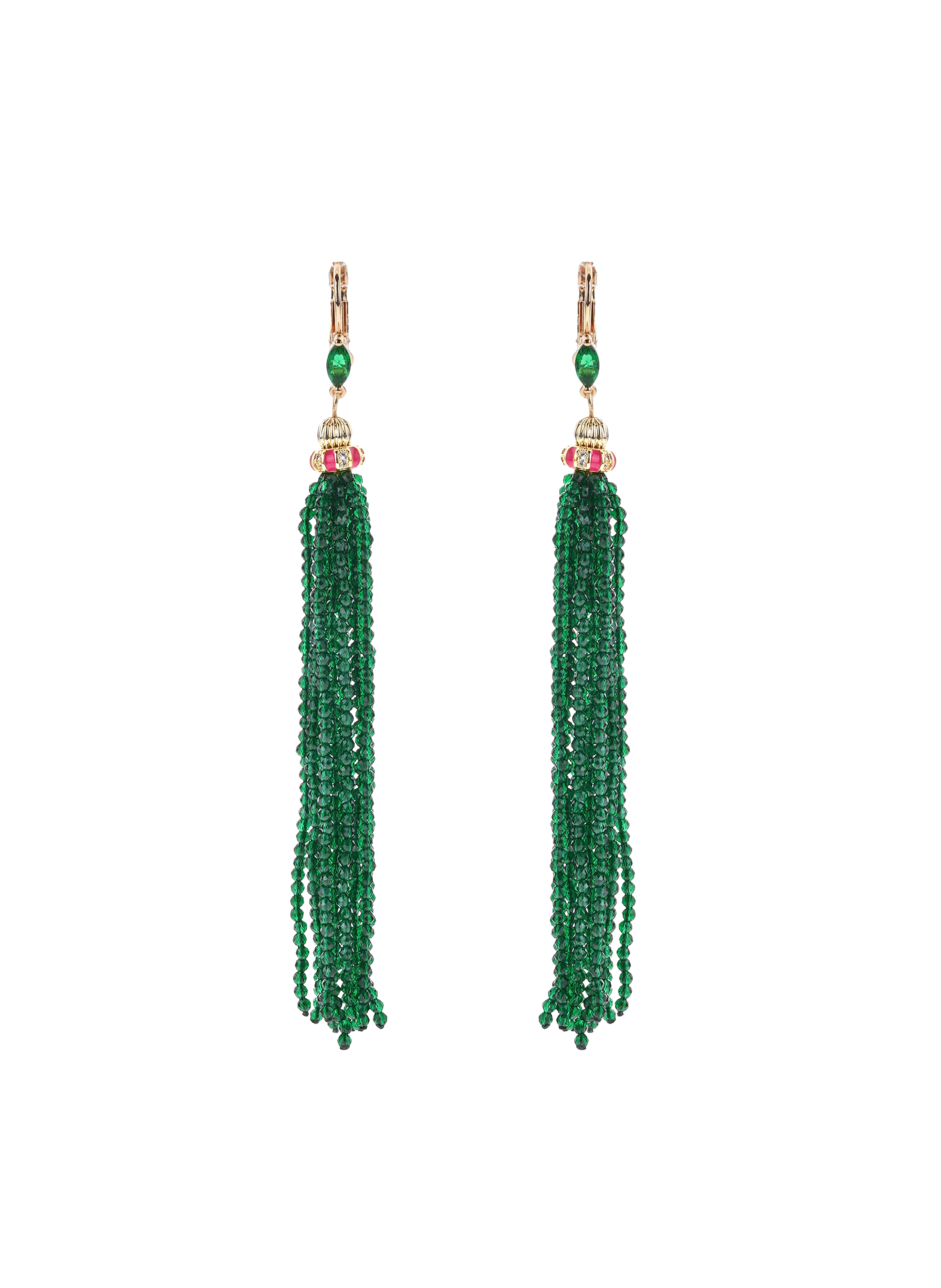 Boucles d'oreilles pendantes cascade de perles kerry HIPANEMA Vert