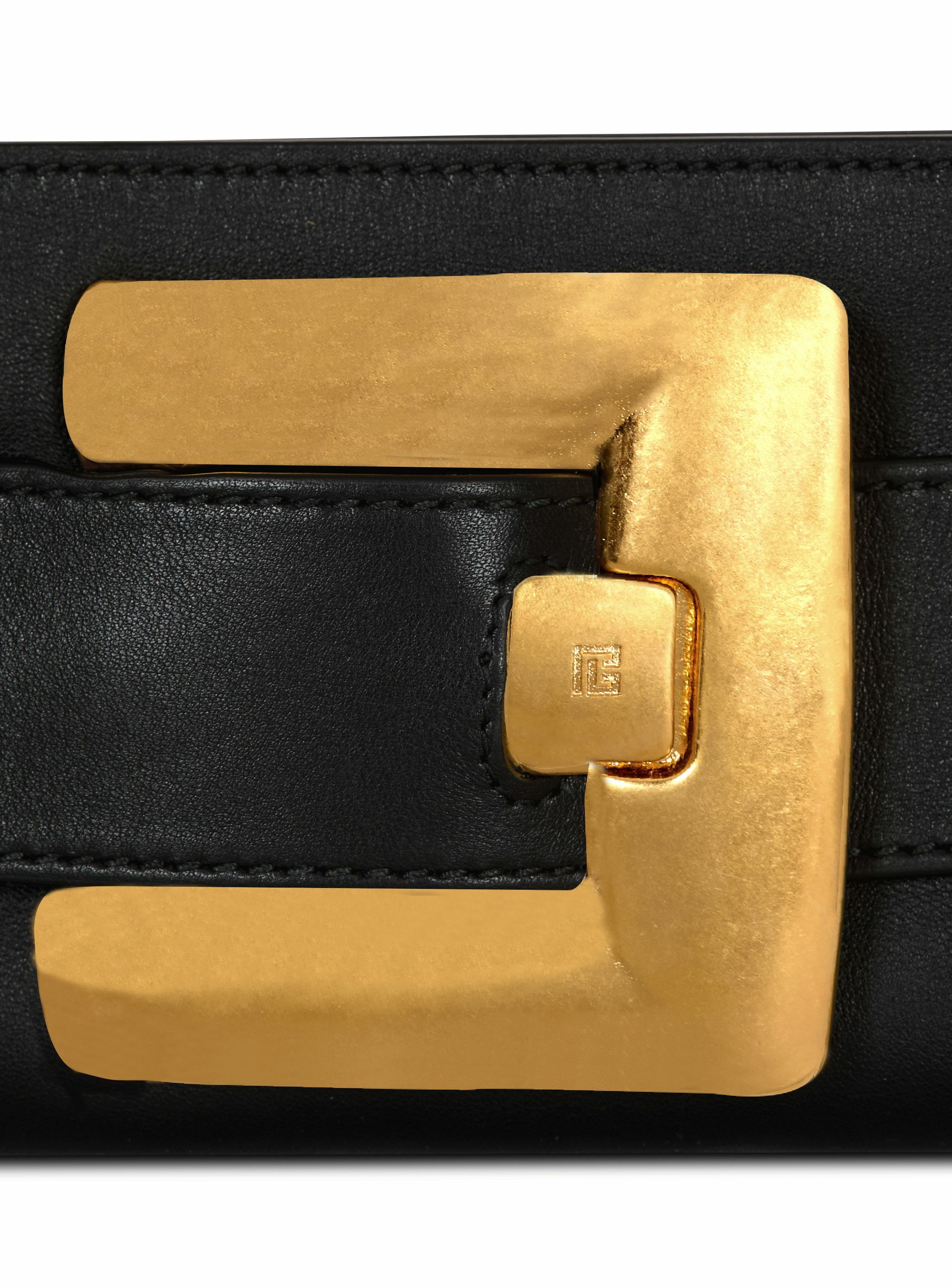 Pochette anthem en cuir de veau BALMAIN Noir