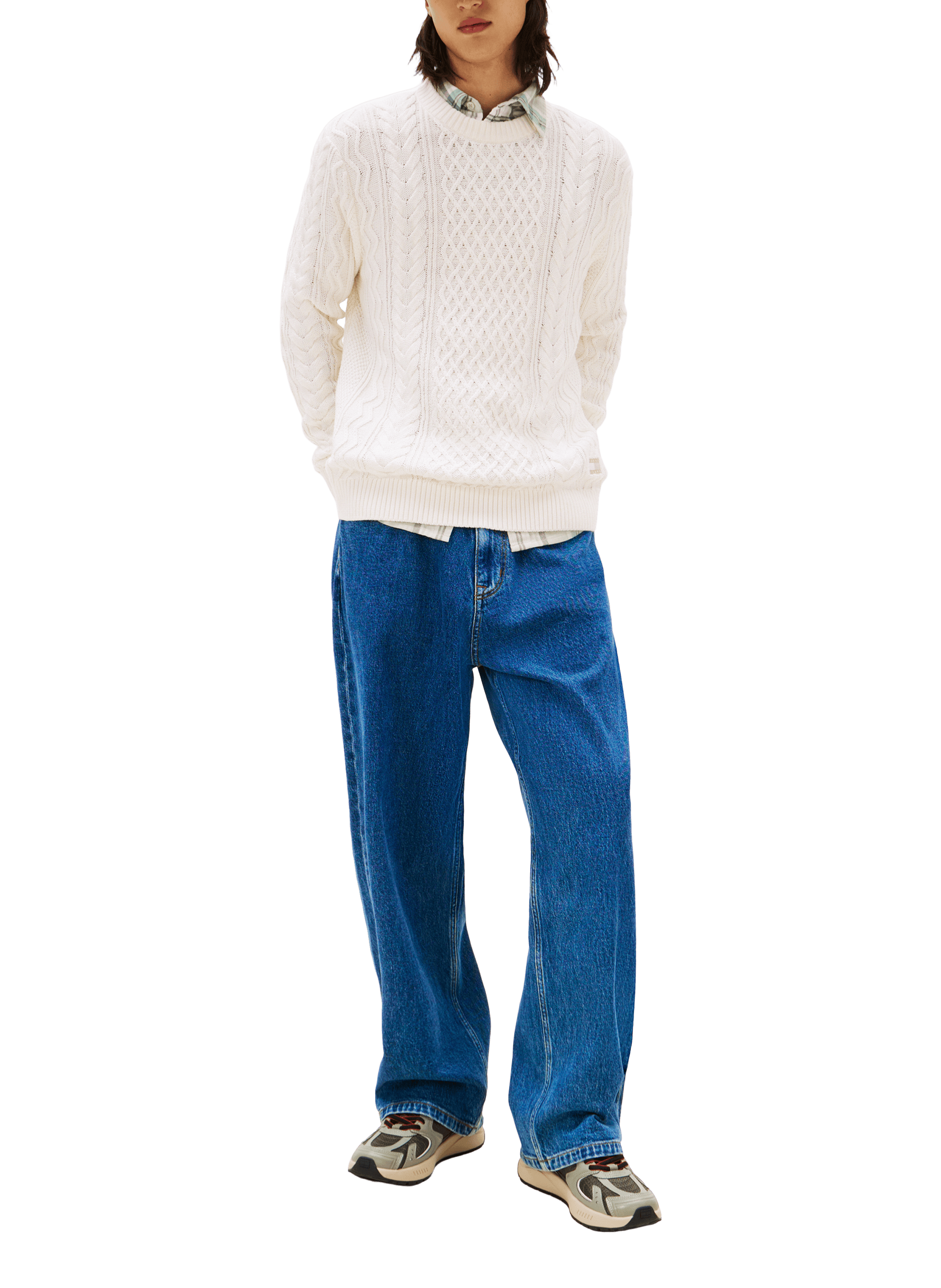 Cable knit jumper TOMMY HILFIGER White
