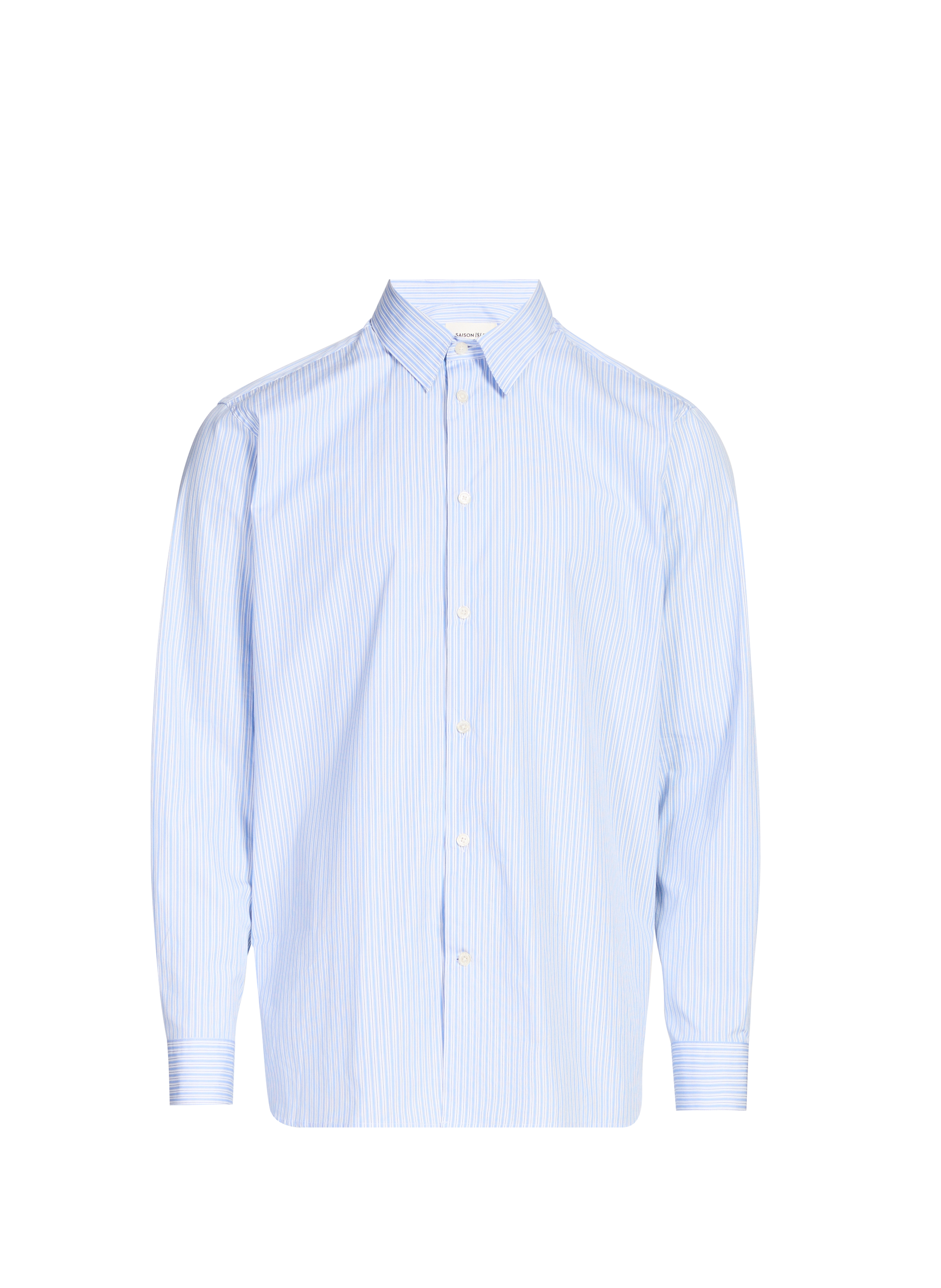 Chemise col classique à rayures en coton SAISON 1865 Bleu