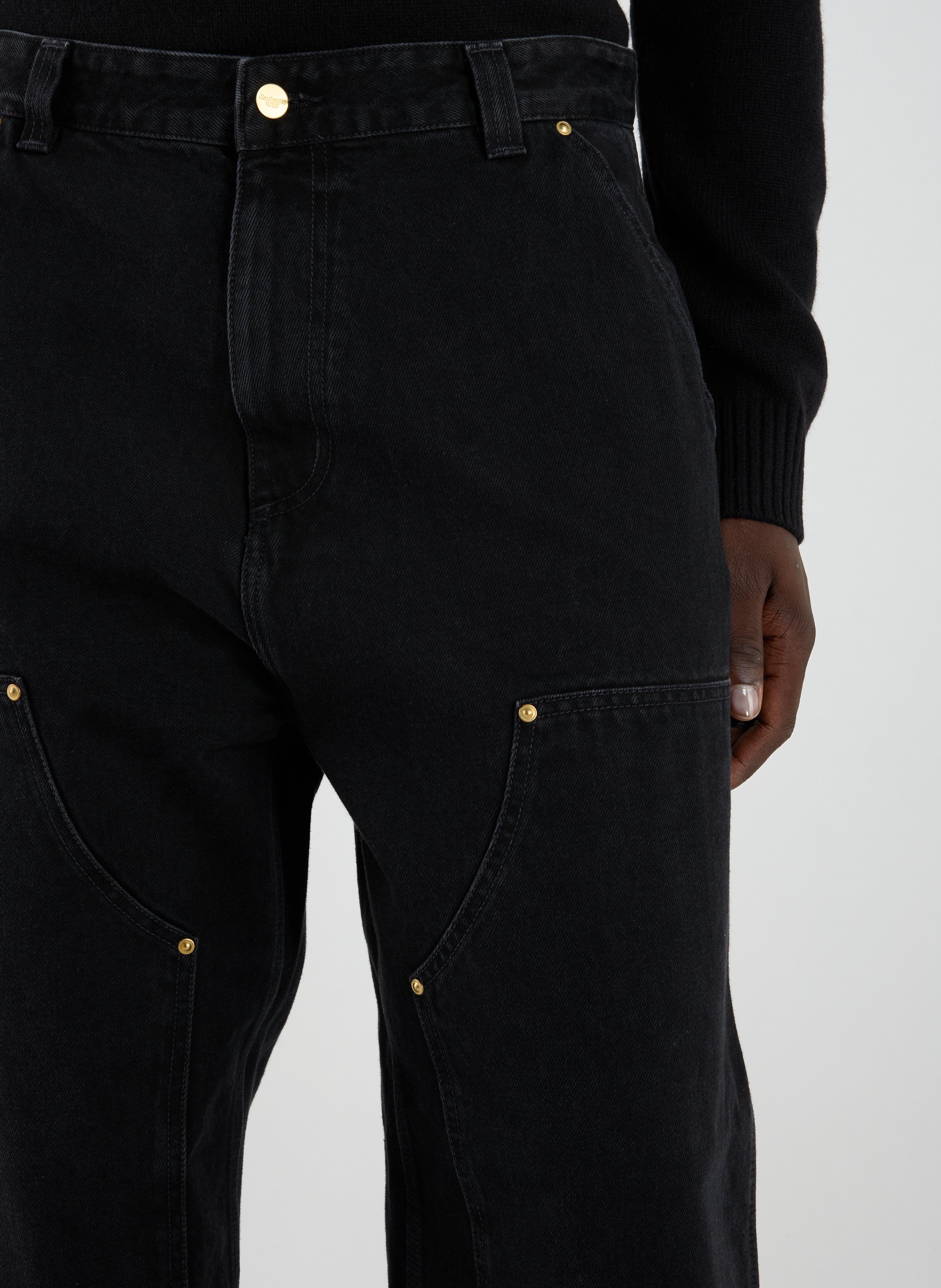 Straight leg multi-pocket cotton jeans CARHARTT WIP Black