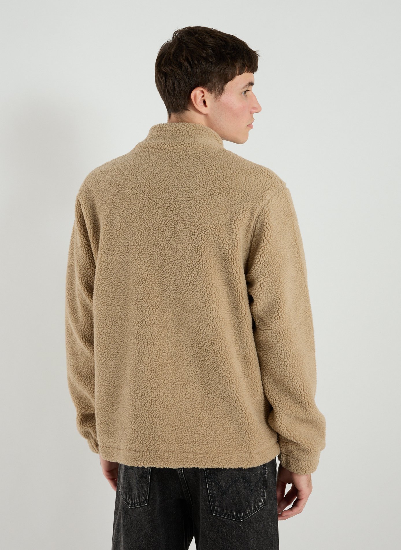 Veste droite polaire à col montant SCHOTT Beige