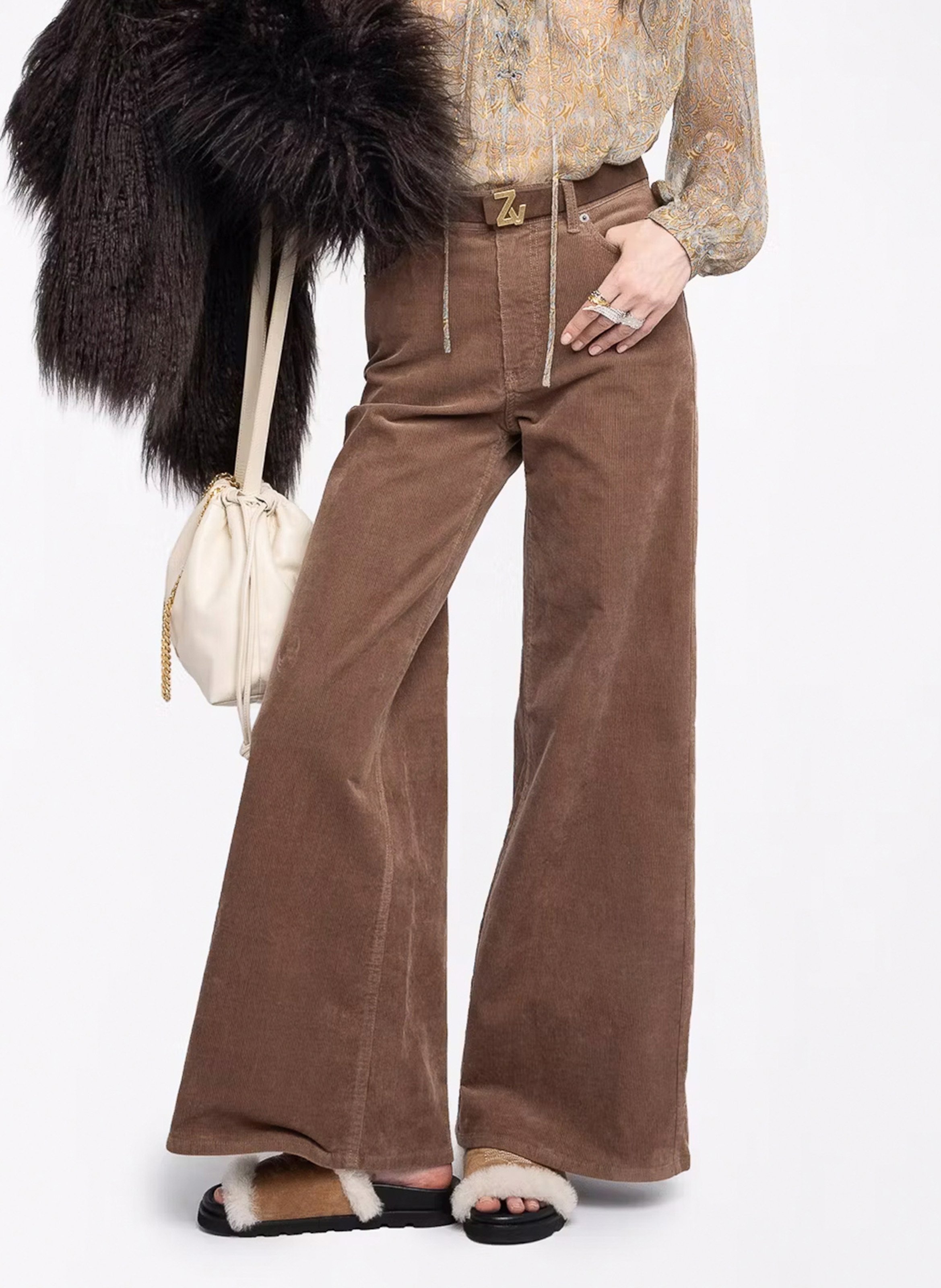 Pantalon large en coton mélangé eli ZADIG&VOLTAIRE Marron