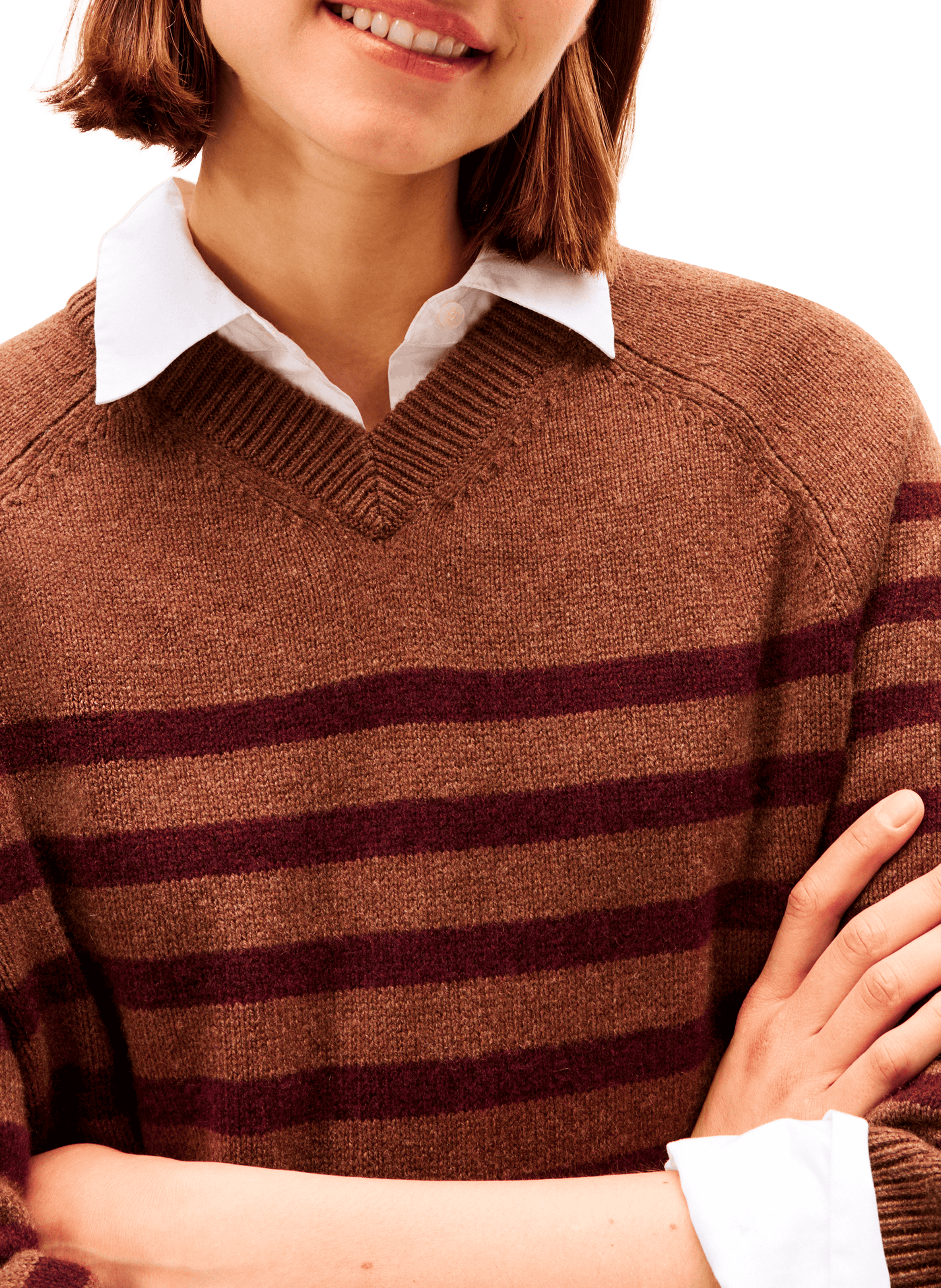 Robe à rayures en laine et cachemire TOMMY HILFIGER Multicolore