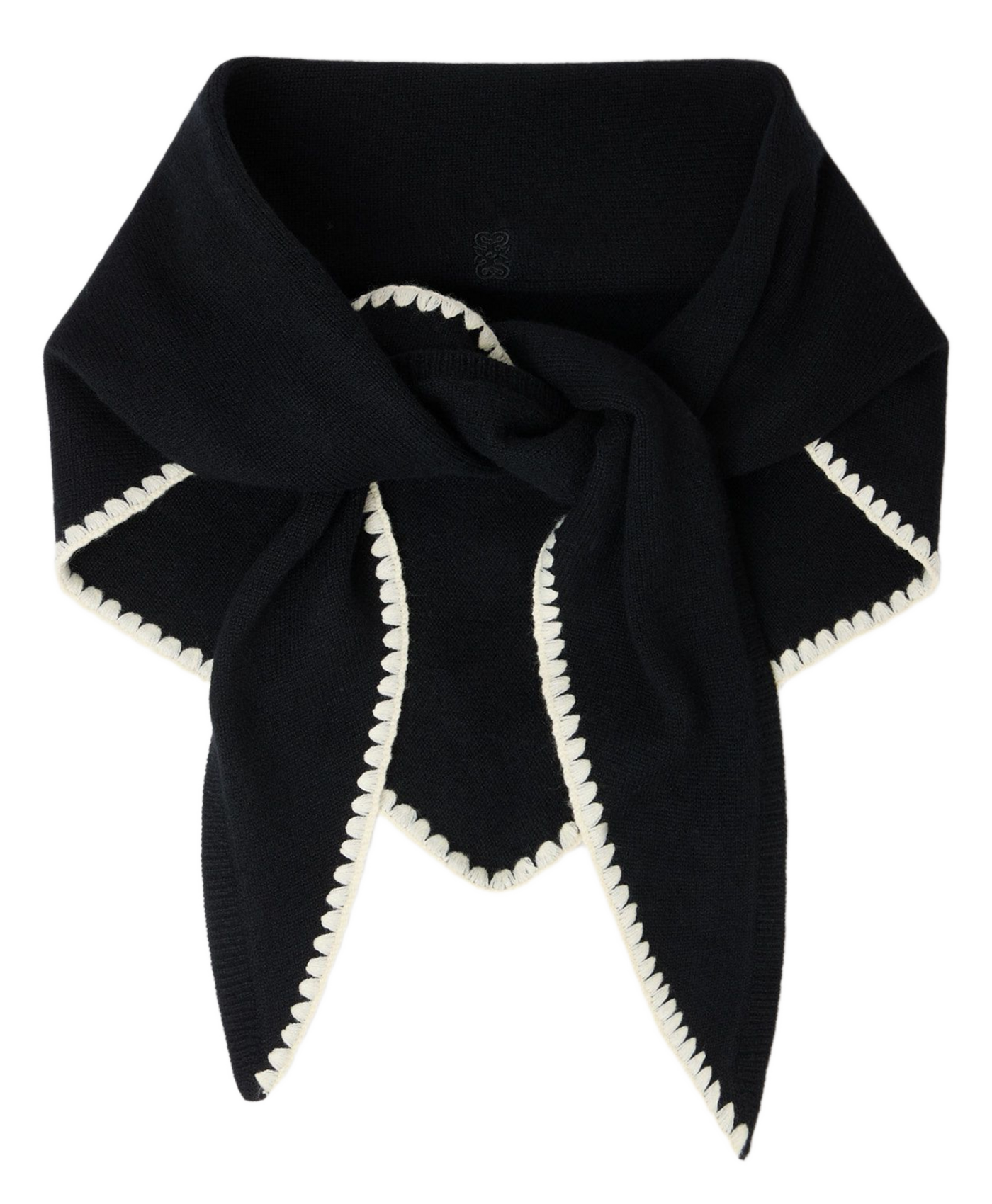 SANDRO Echarpe triangle en laine et cachemire Noir