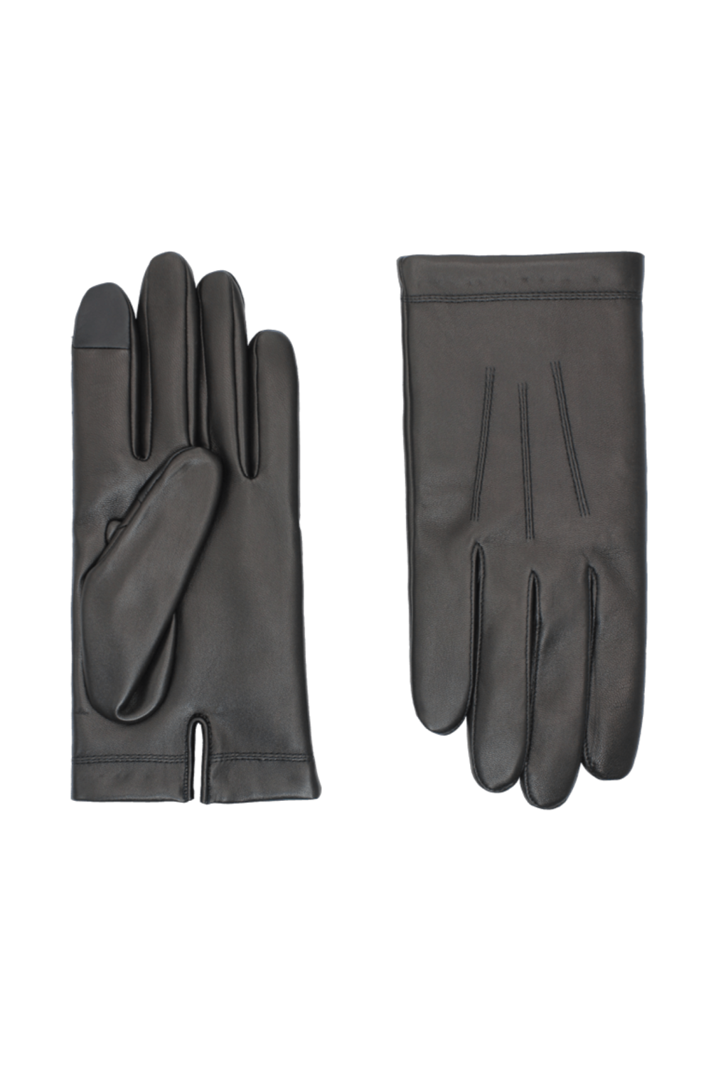 Gants xavier homme cuir doublés polaire AGNELLE Noir