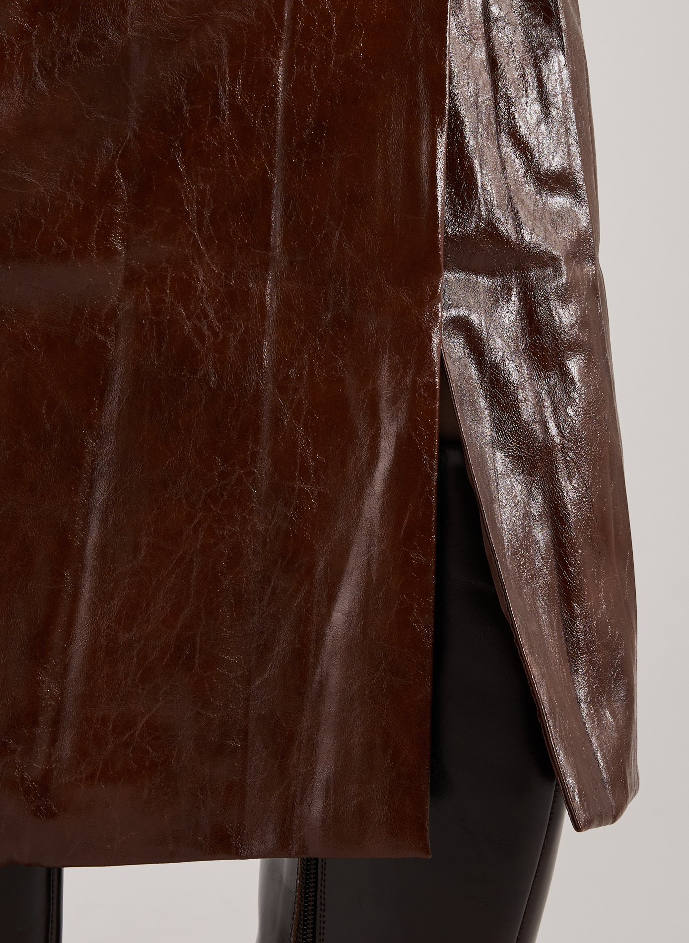 Midi faux leather skirt TOPSHOP Brown