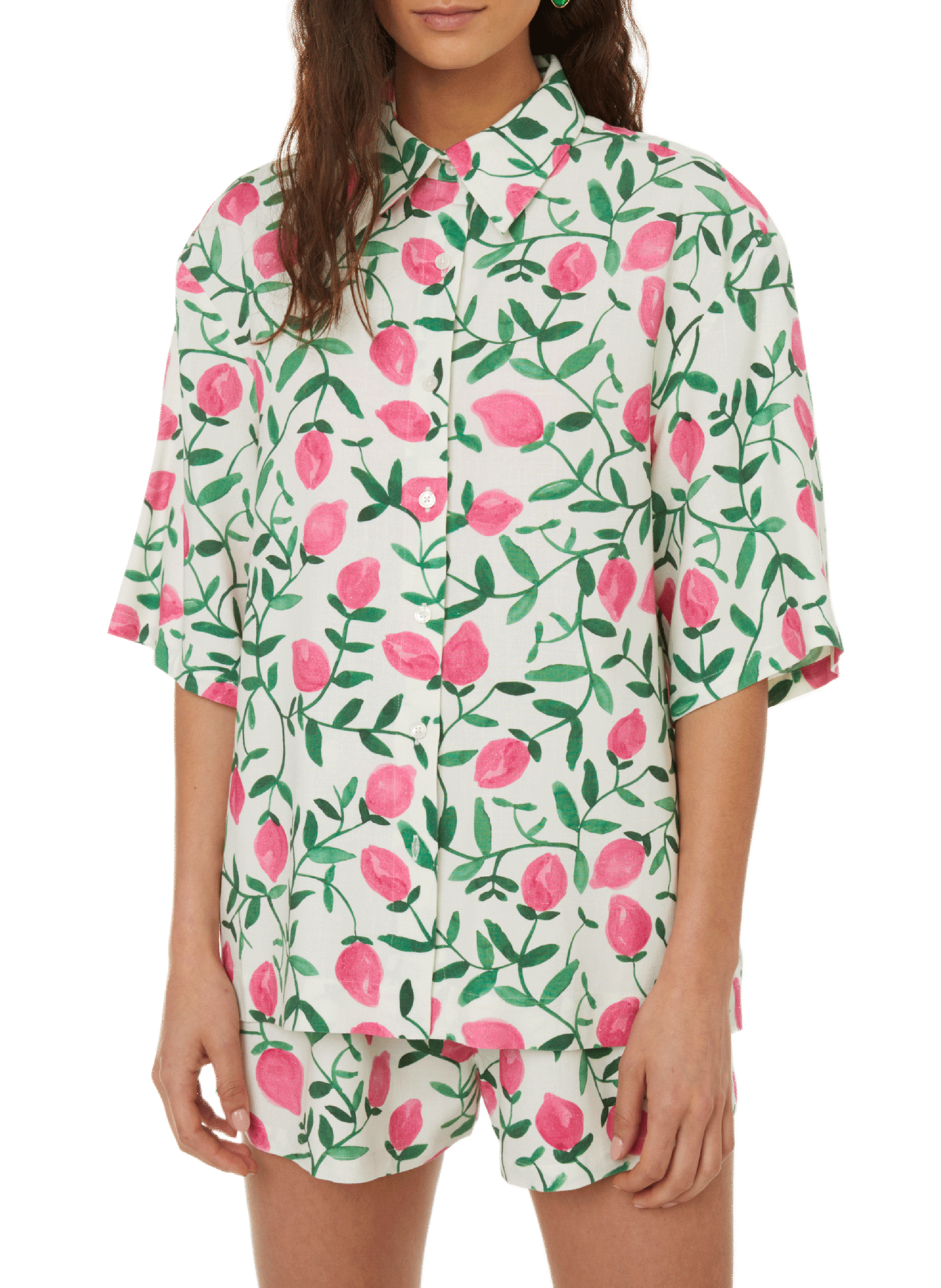 BENJAMIN BENMOYAL Chemise à imprimé en coton et lin Multicolore