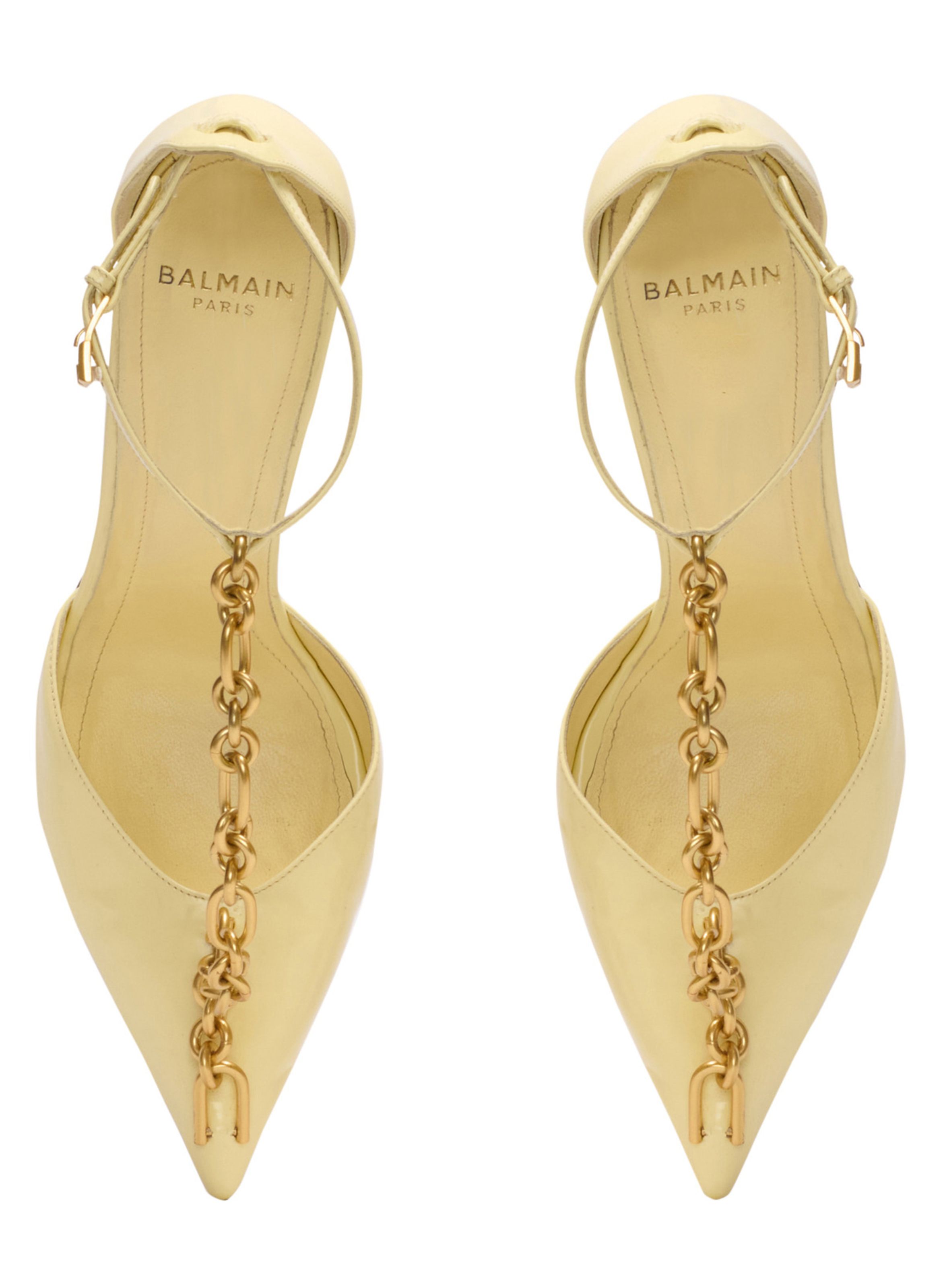 Escarpins sync en cuir verni BALMAIN Jaune