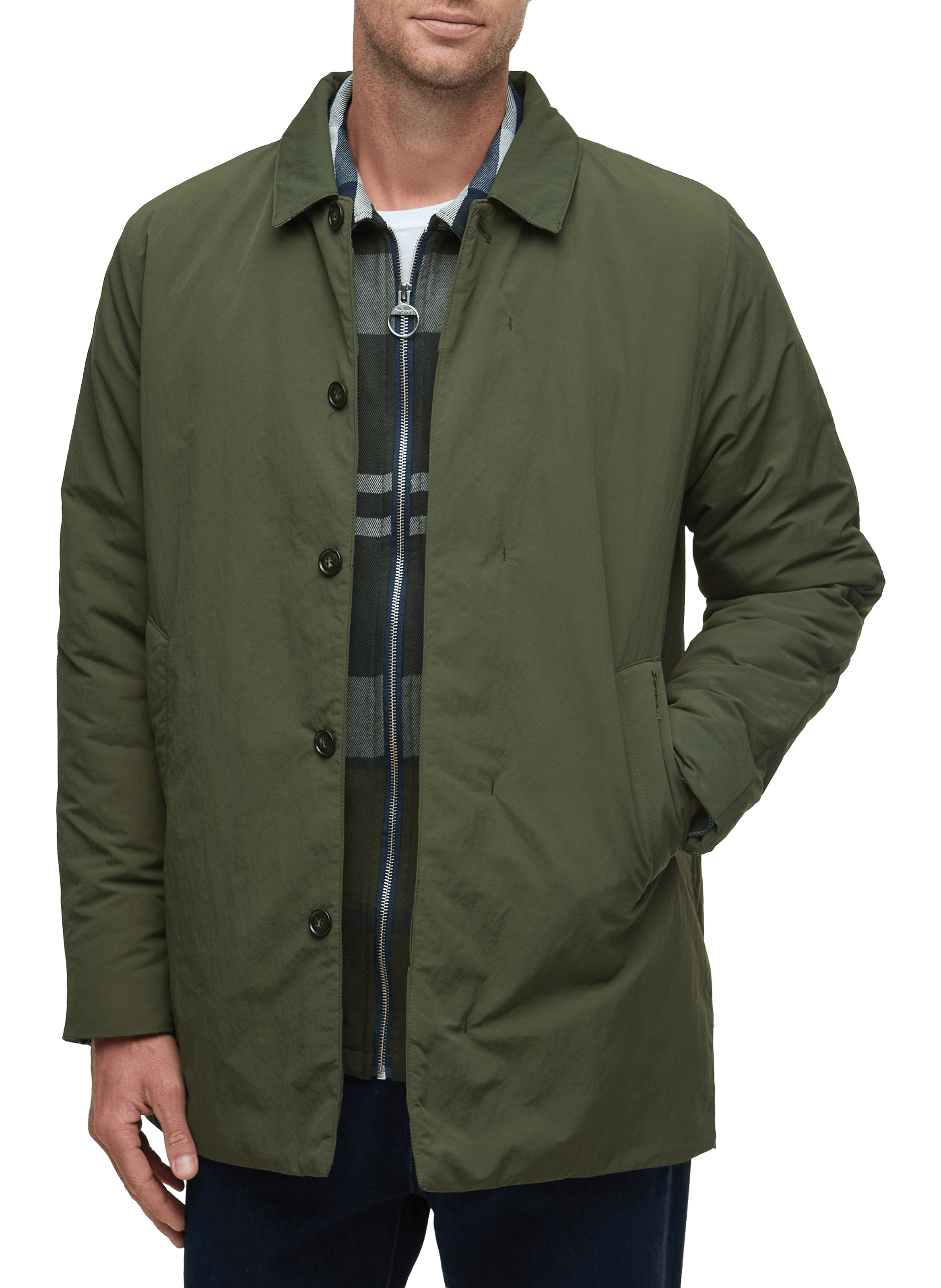Veste imperméable col classique BARBOUR Kaki