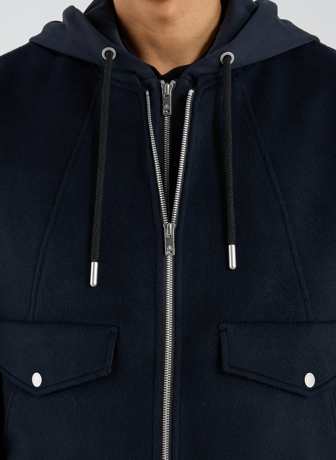 Oversized wool blend parka MOOSE KNUCKLES Blue