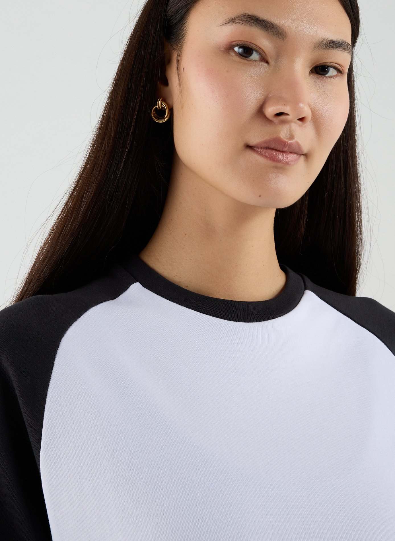 T-shirt manches longues en coton TIBI Blanc