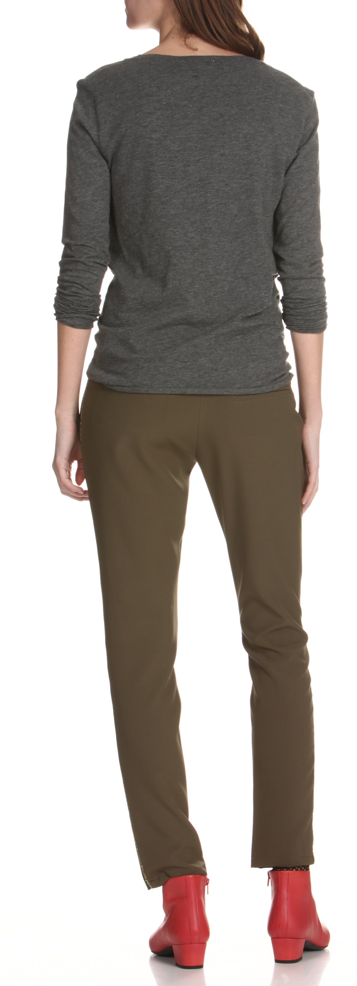 Tee-shirt col v en coton mélangé jacksonville AMERICAN VINTAGE Gris