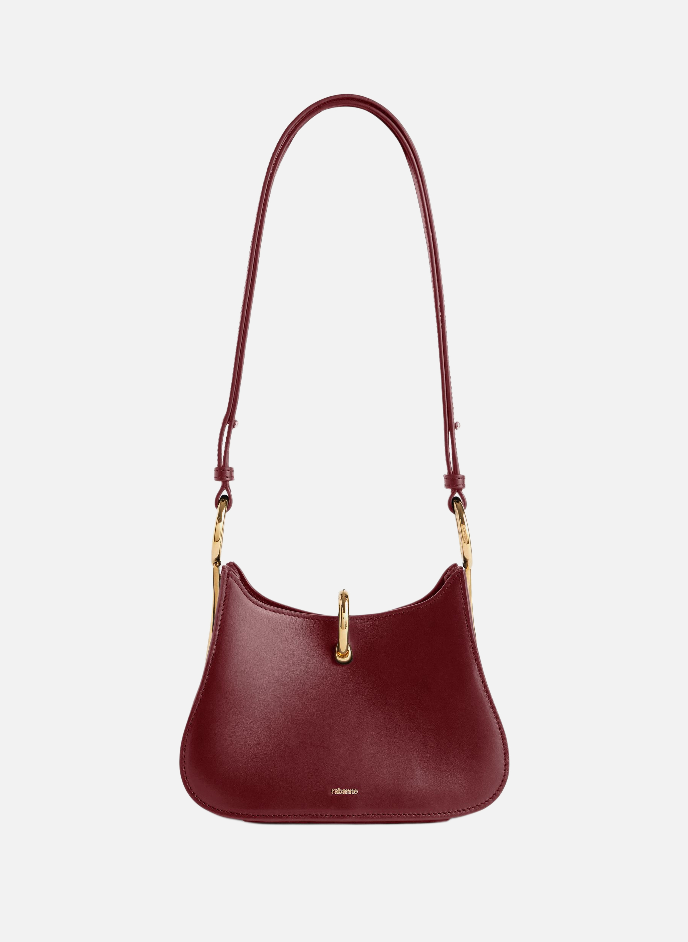 Petit sac ring en cuir RABANNE Rouge