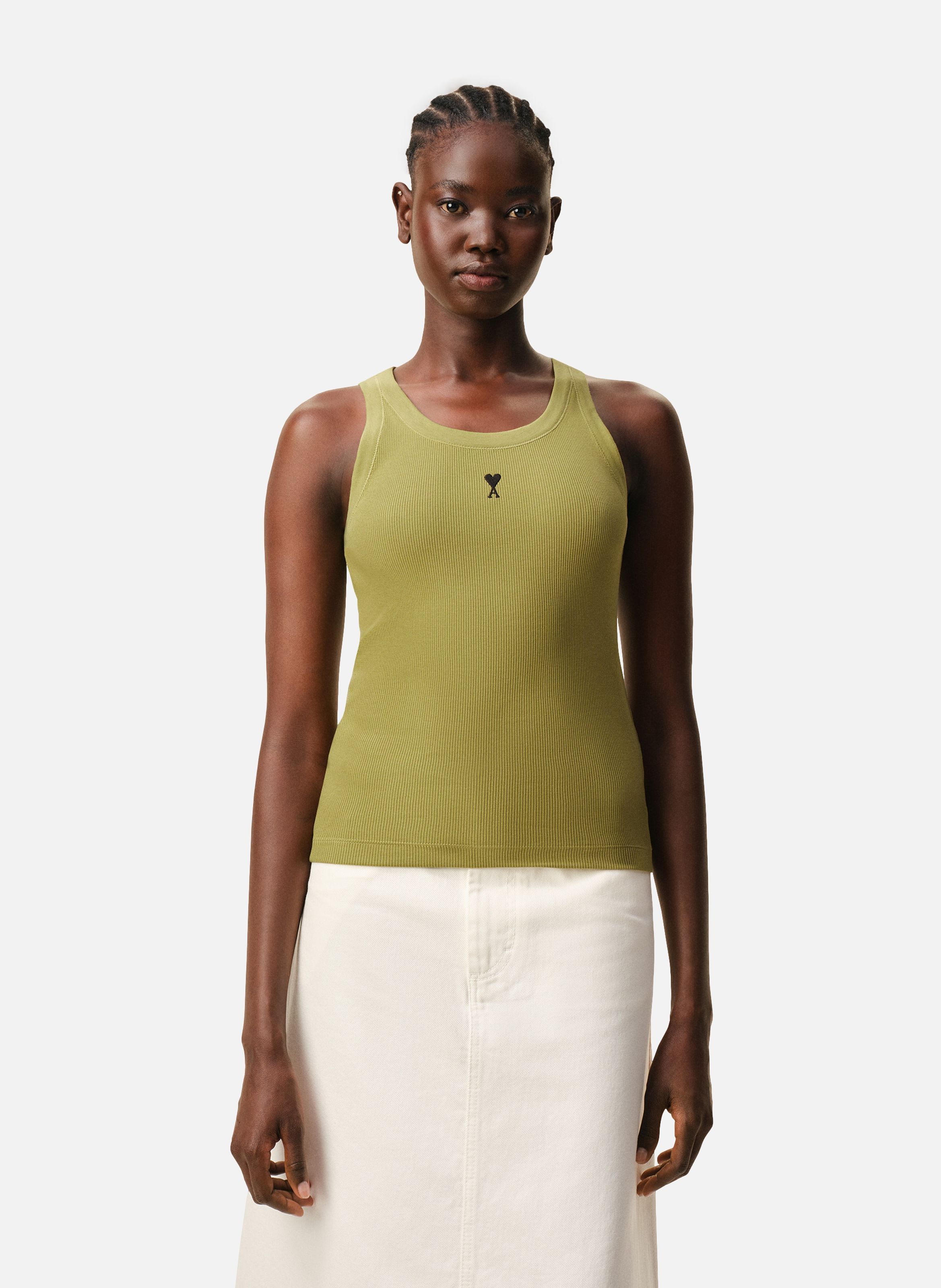 Debardeur ami de coeur en coton AMI PARIS Vert