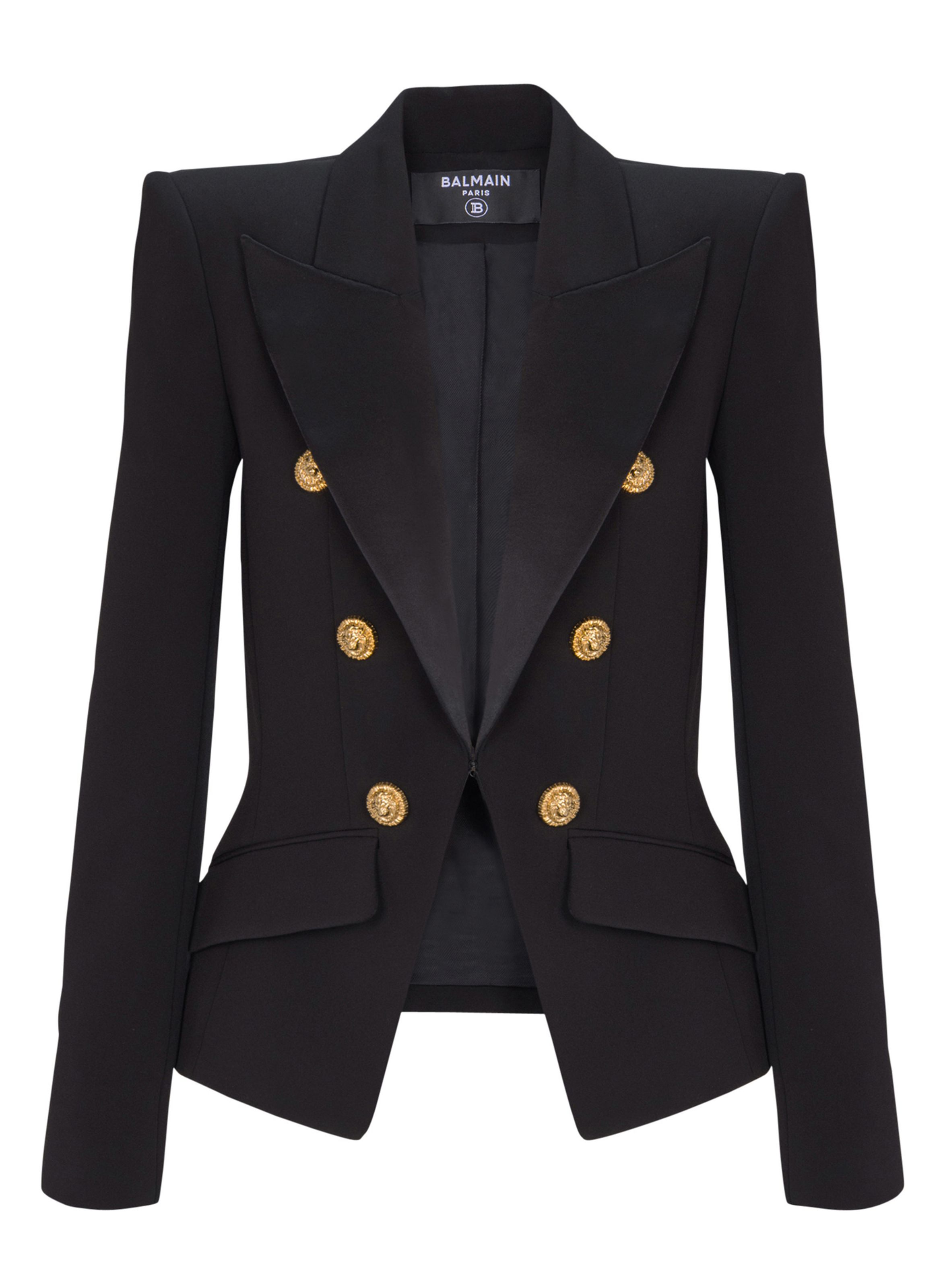 Veste 6 boutons en jacquard croco BALMAIN Noir