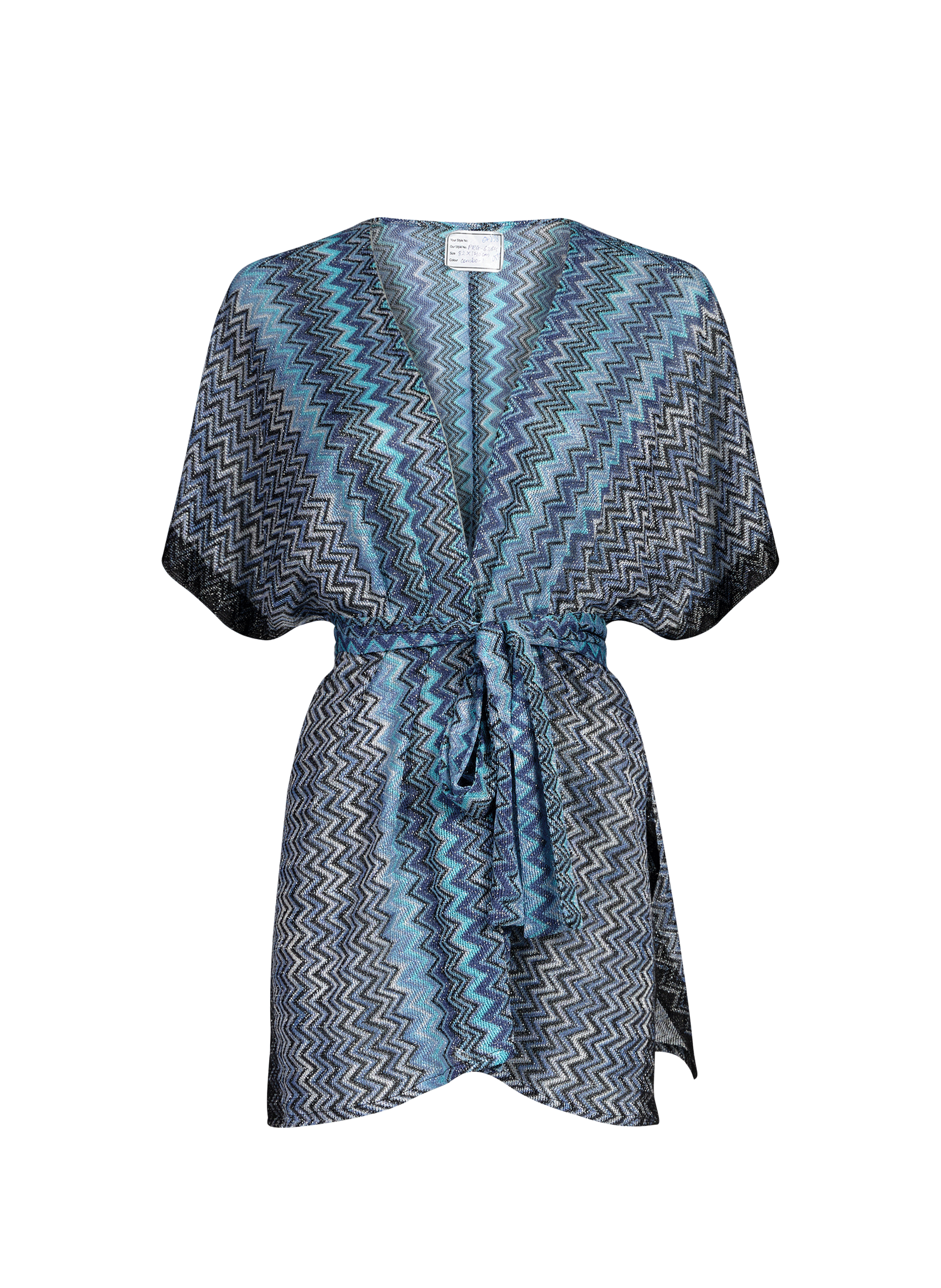 Jacket with pattern and removable belt SAISON 1865 Blue