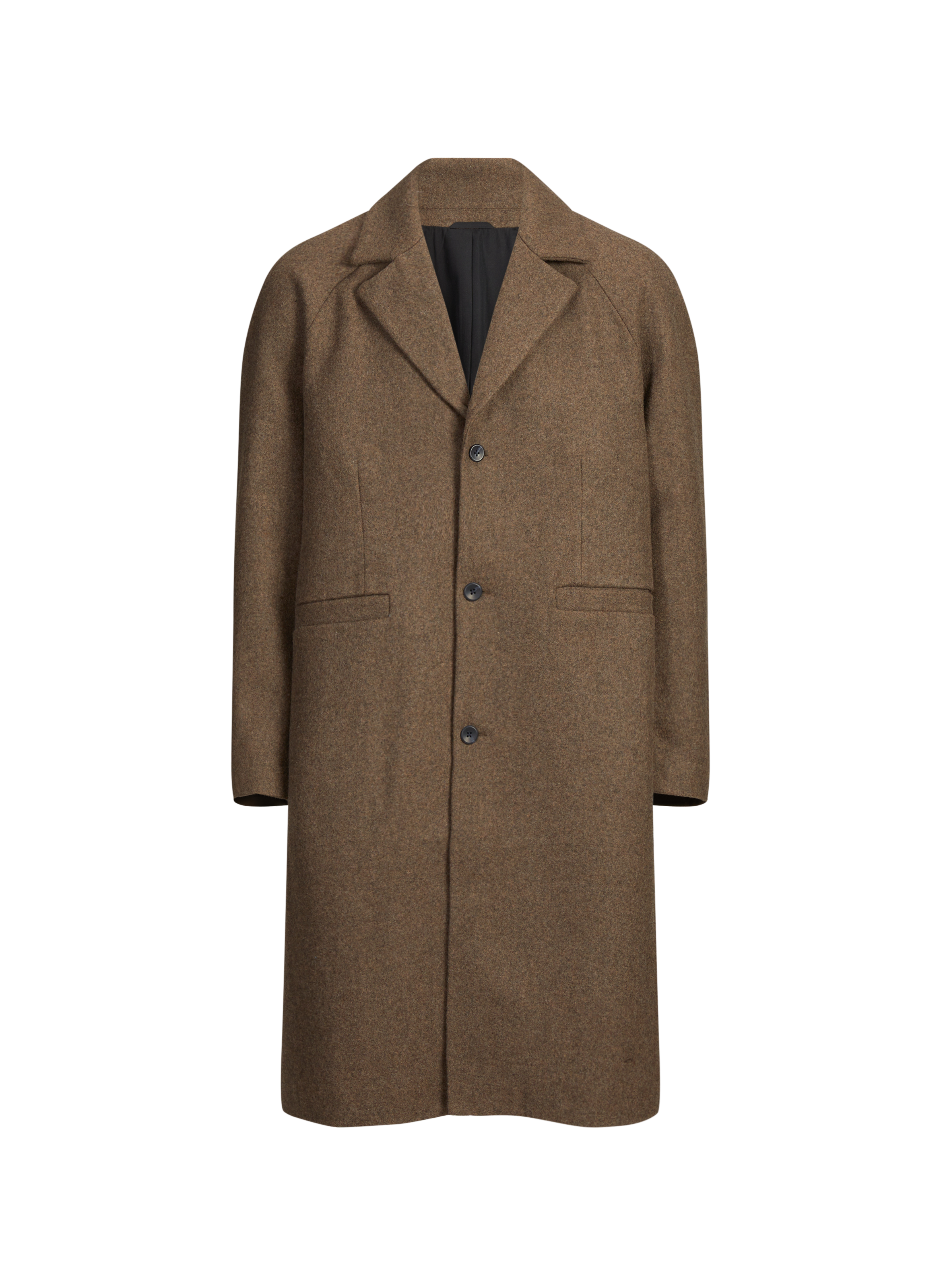 Classic straight-cut buttoned coat in a wool blend LES DEUX Brown