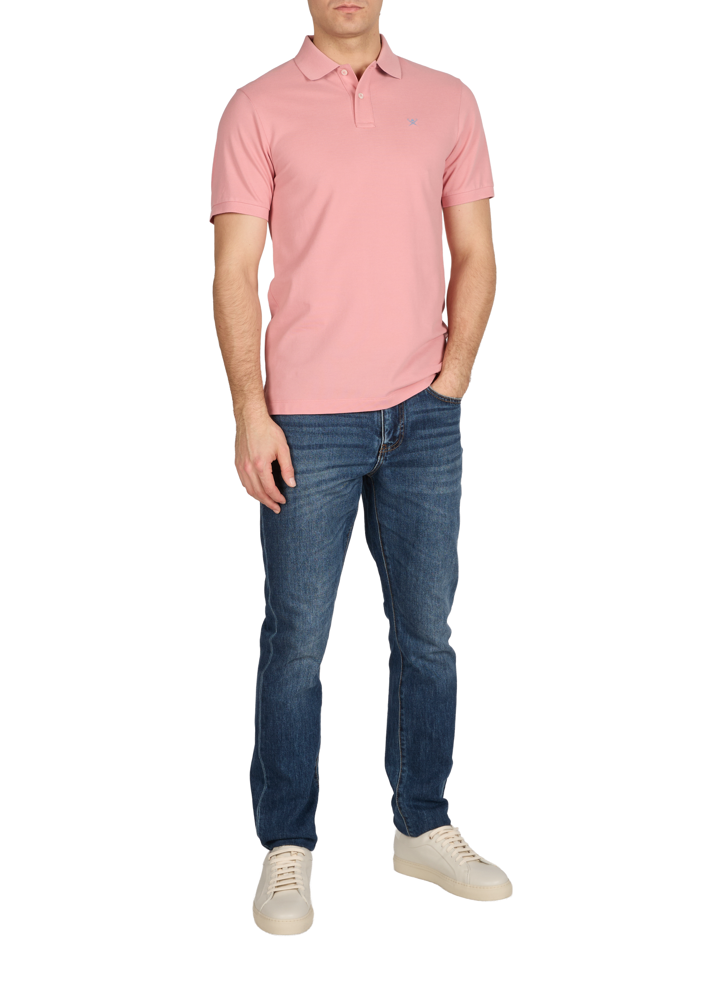 Polo à manches courtes en coton HACKETT Rose