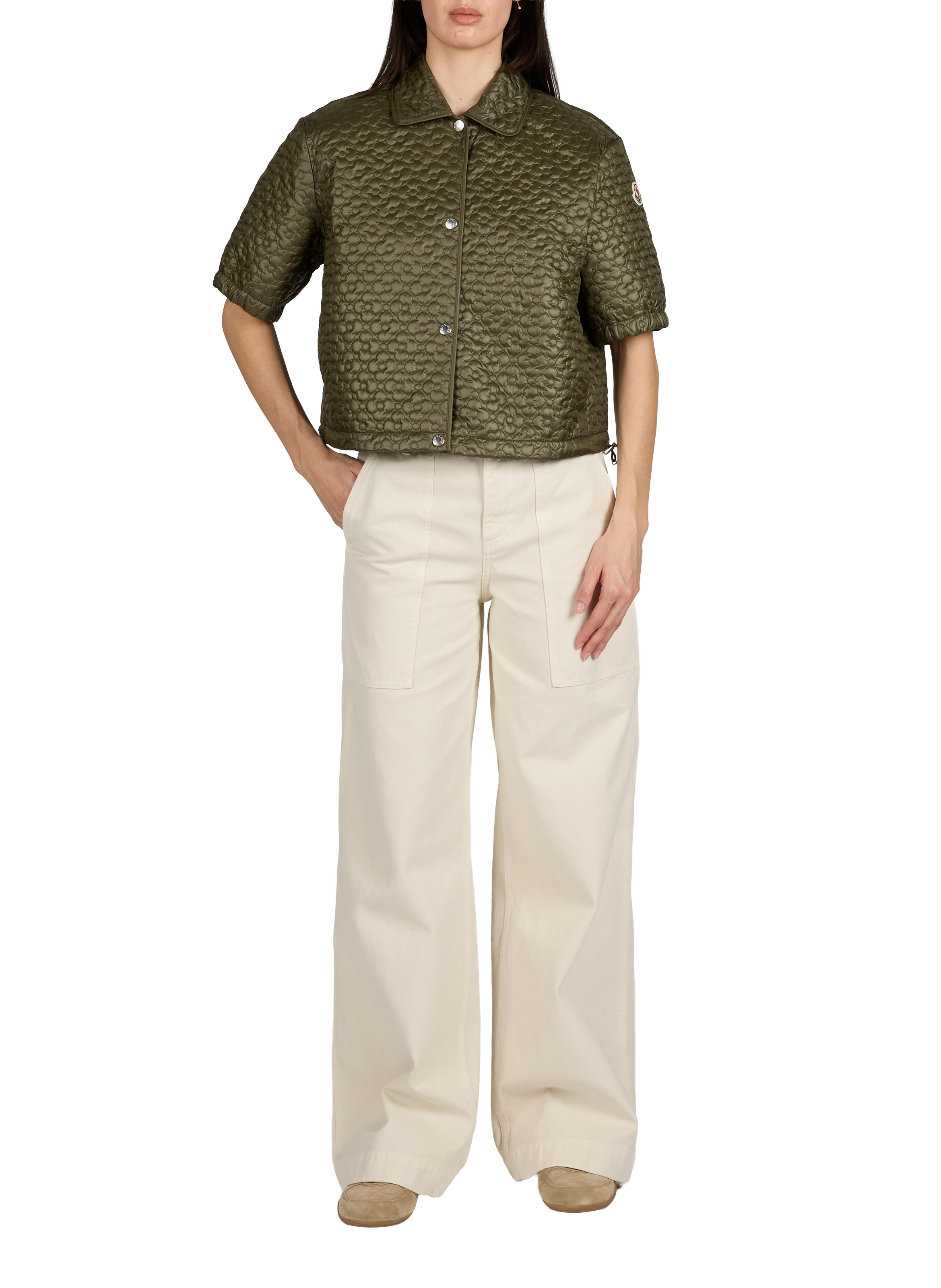 Top manches courtes matelassé MONCLER Vert